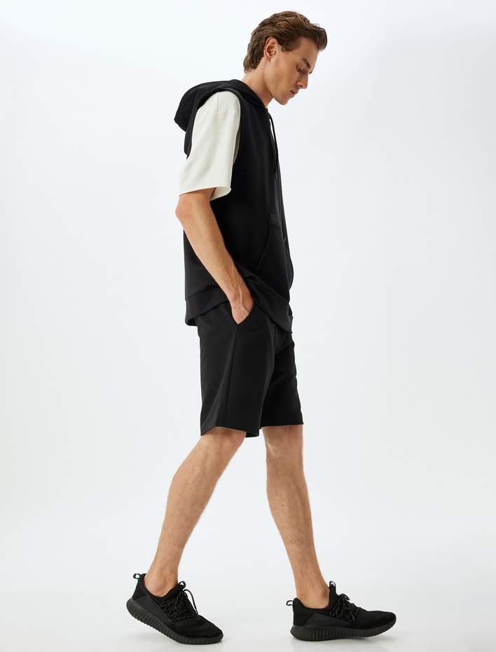  Spor Şort Beli Bağcıklı Cep Detaylı