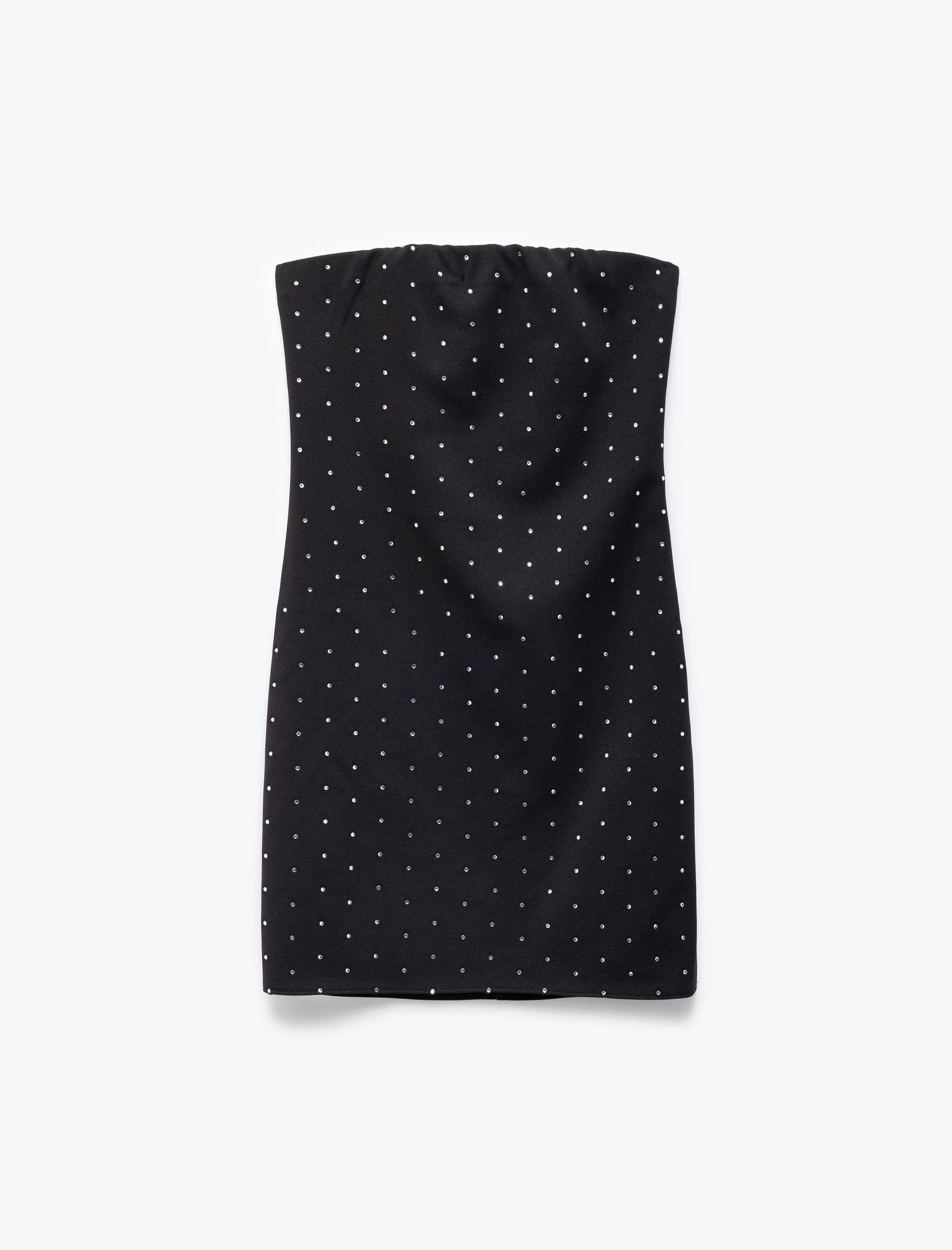   Mini Taşlı Straplez Kolsuz Slim Fit Abiye Elbise