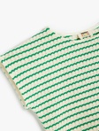 Crop Trikotaj Bluza Qısaqol Ekip Boyun