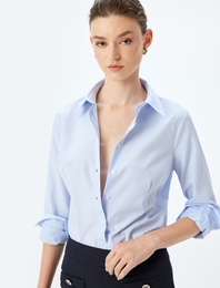 Klasik Yaka Uzun Kollu Slim Fit Gömlek