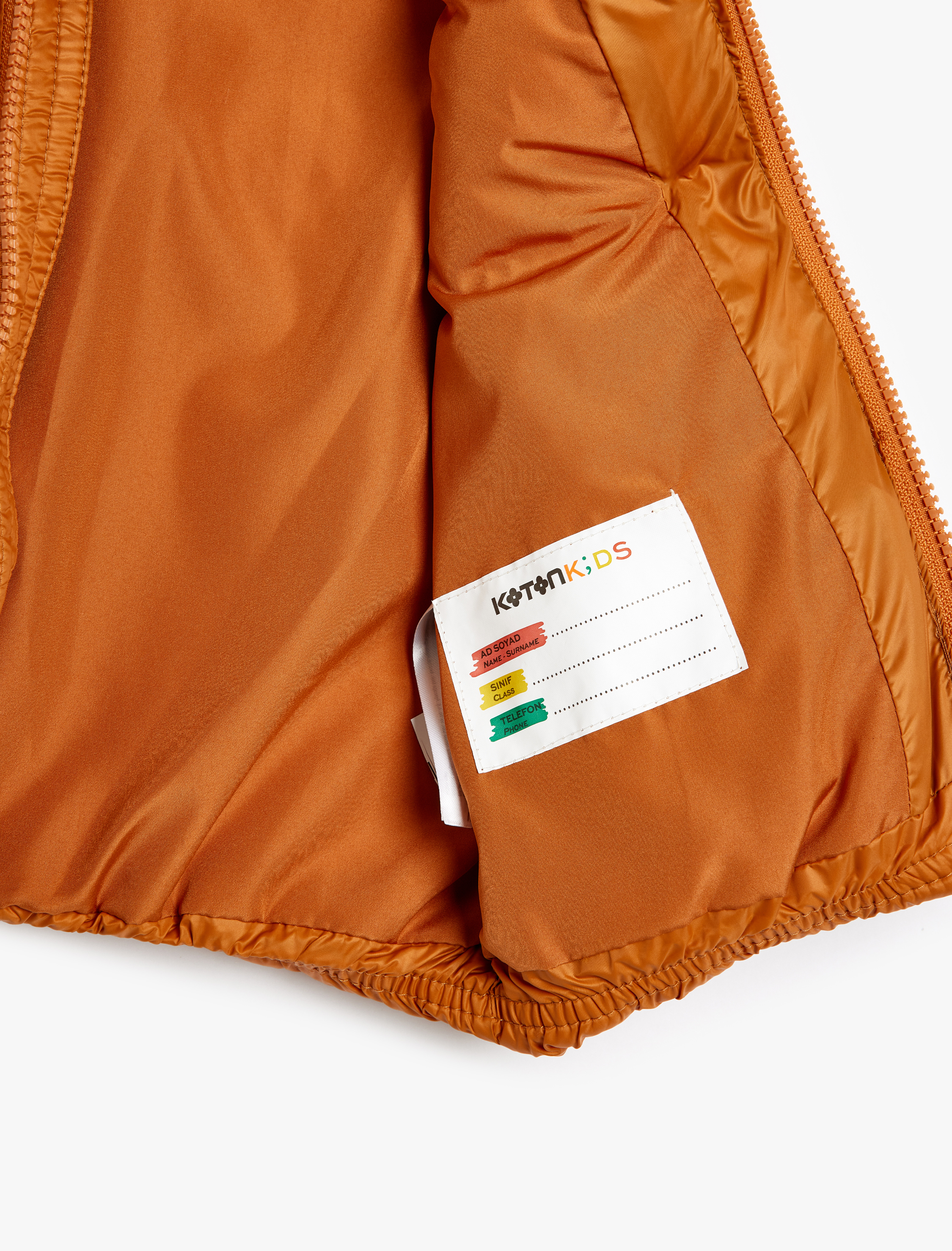  Erkek Çocuk Şişme Yelek Dik Yaka Fermuarlı Cepli