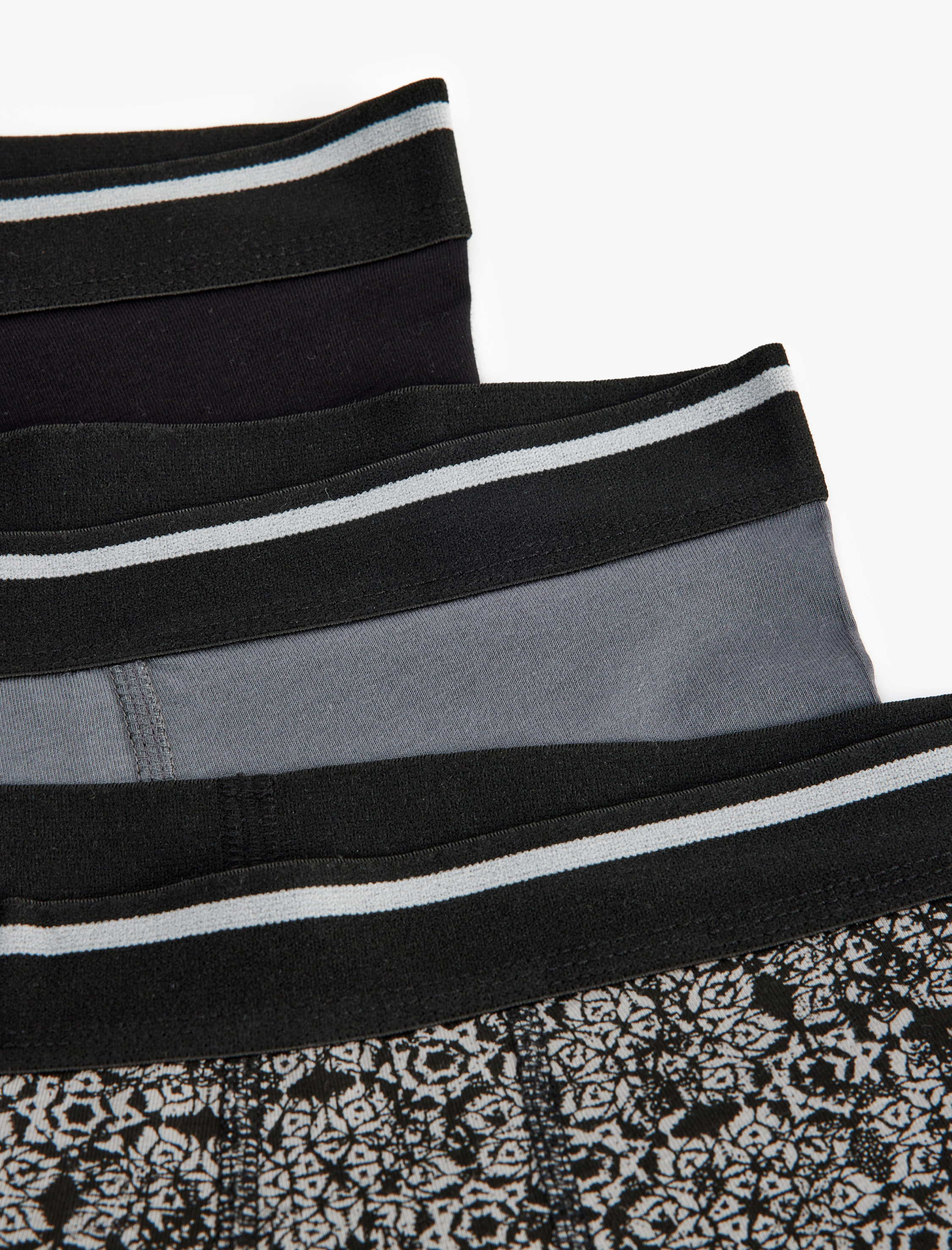   Pamuklu Slim Fit Soyut Desenli 3'lü Boxer Seti