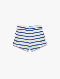 Ajurlu Şort Beli Lastikli Pamuk Karışımlı