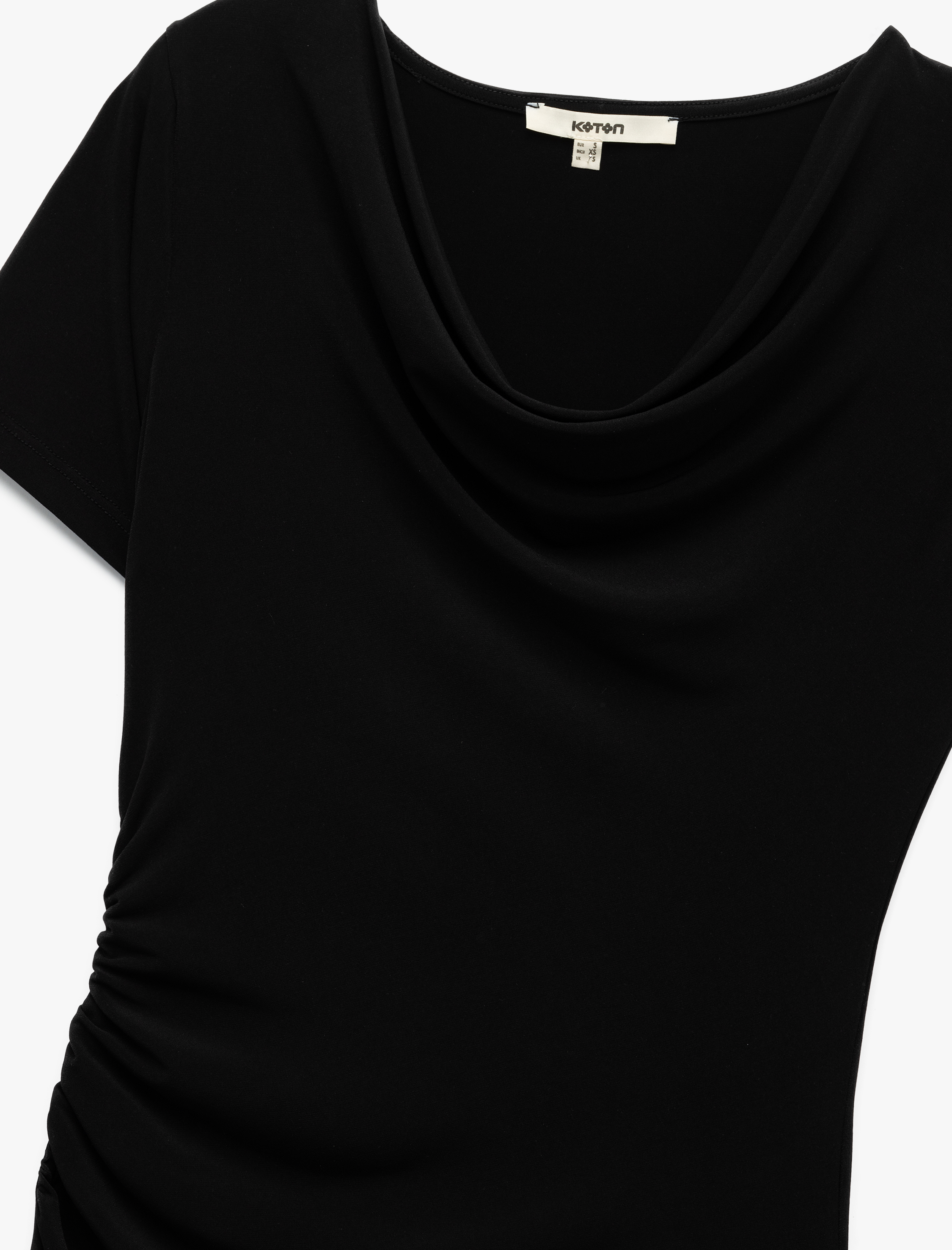   Yuvarlak Yaka Kısa Kollu Midi Boy Kalem Elbise