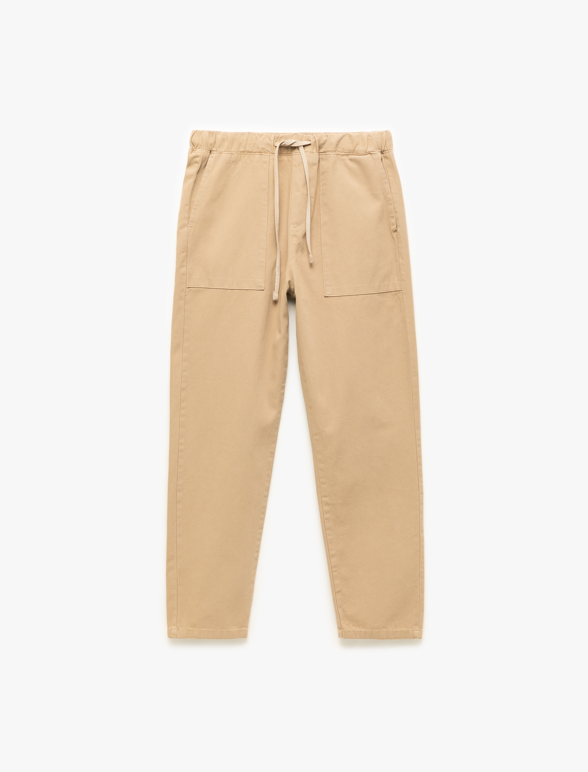   Beli Bağcıklı Cep Detaylı Pamuklu Chino Pantolon