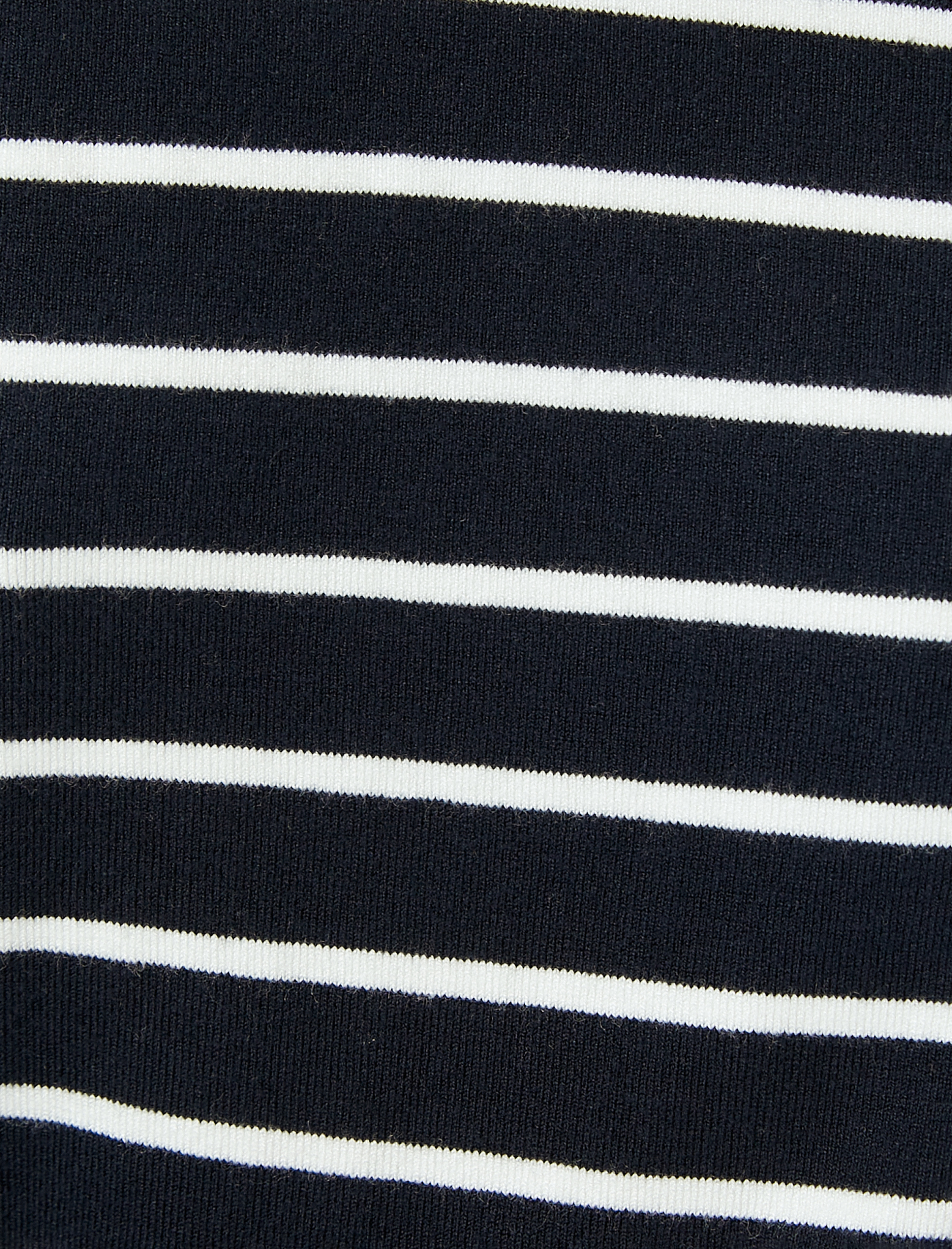   Yuvarlak Yaka 3/4 Uzun Kollu Çizgili Triko Kazak