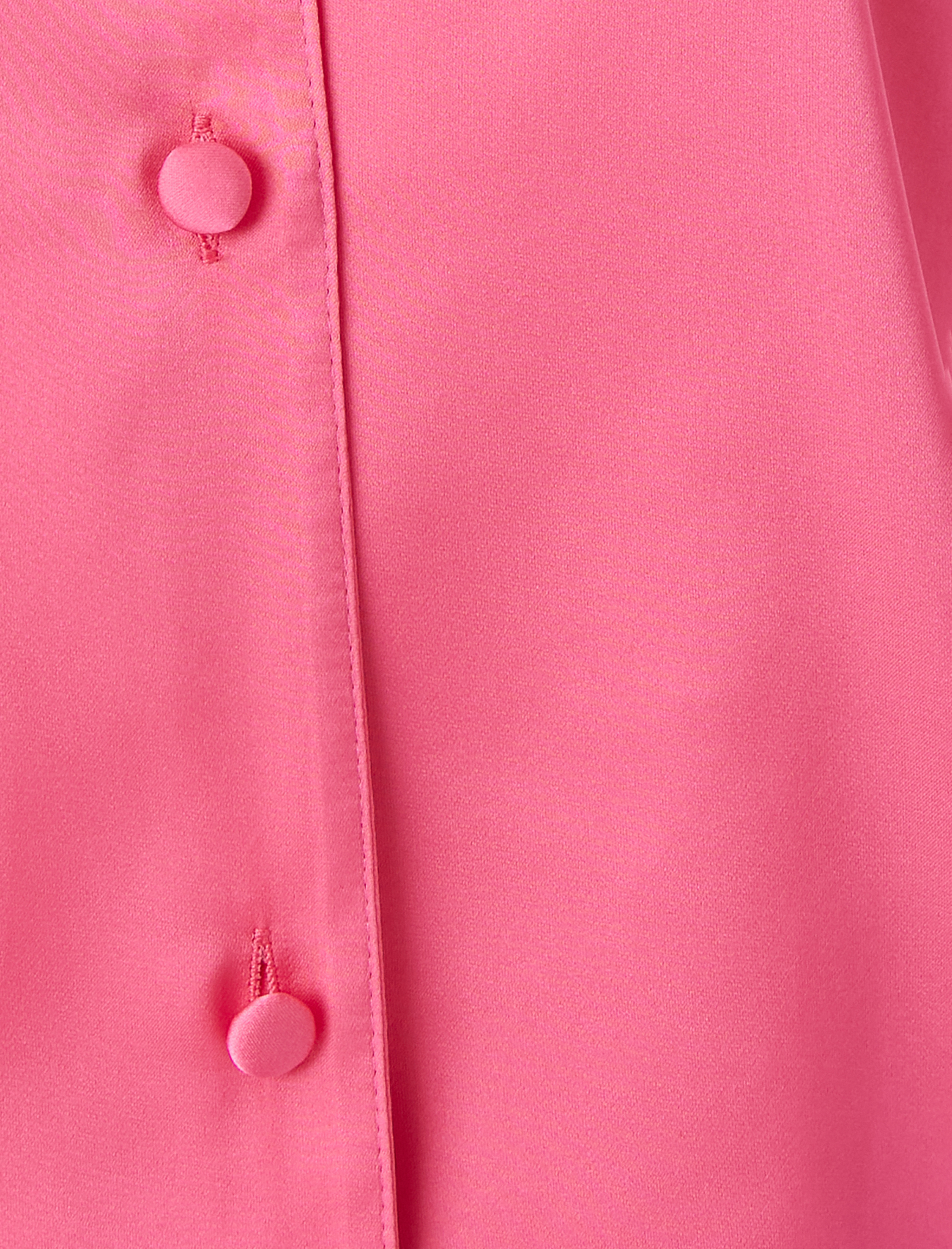   Gömlek Yaka Uzun Kollu Düğmeli Saten Pijama Üstü