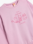 Sweatshirt Uzunqol Pişik Çaplı Ekip Boyun Qaldırılmış Pambıq