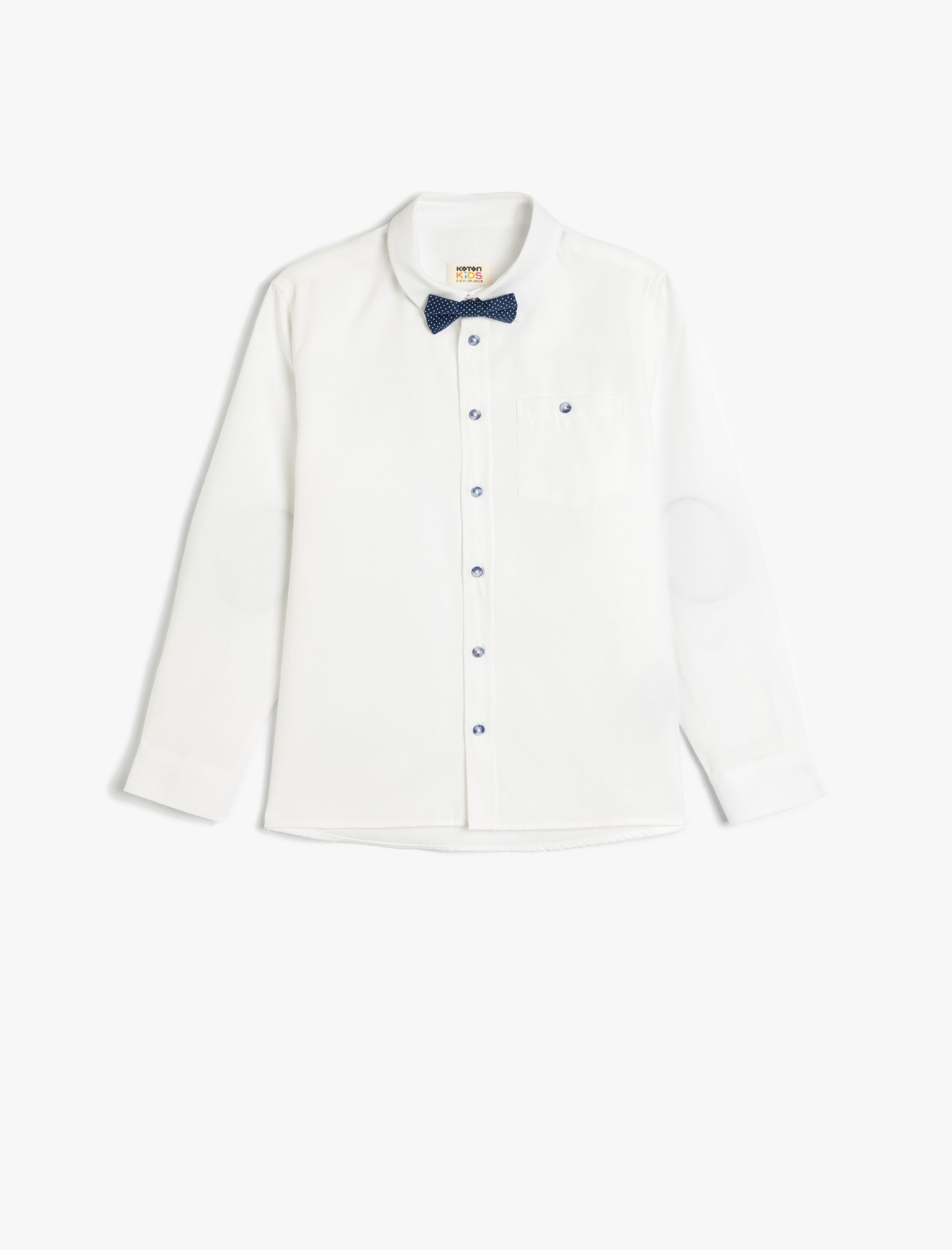  Erkek Çocuk Papyon Detaylı Uzun Kollu Gömlek