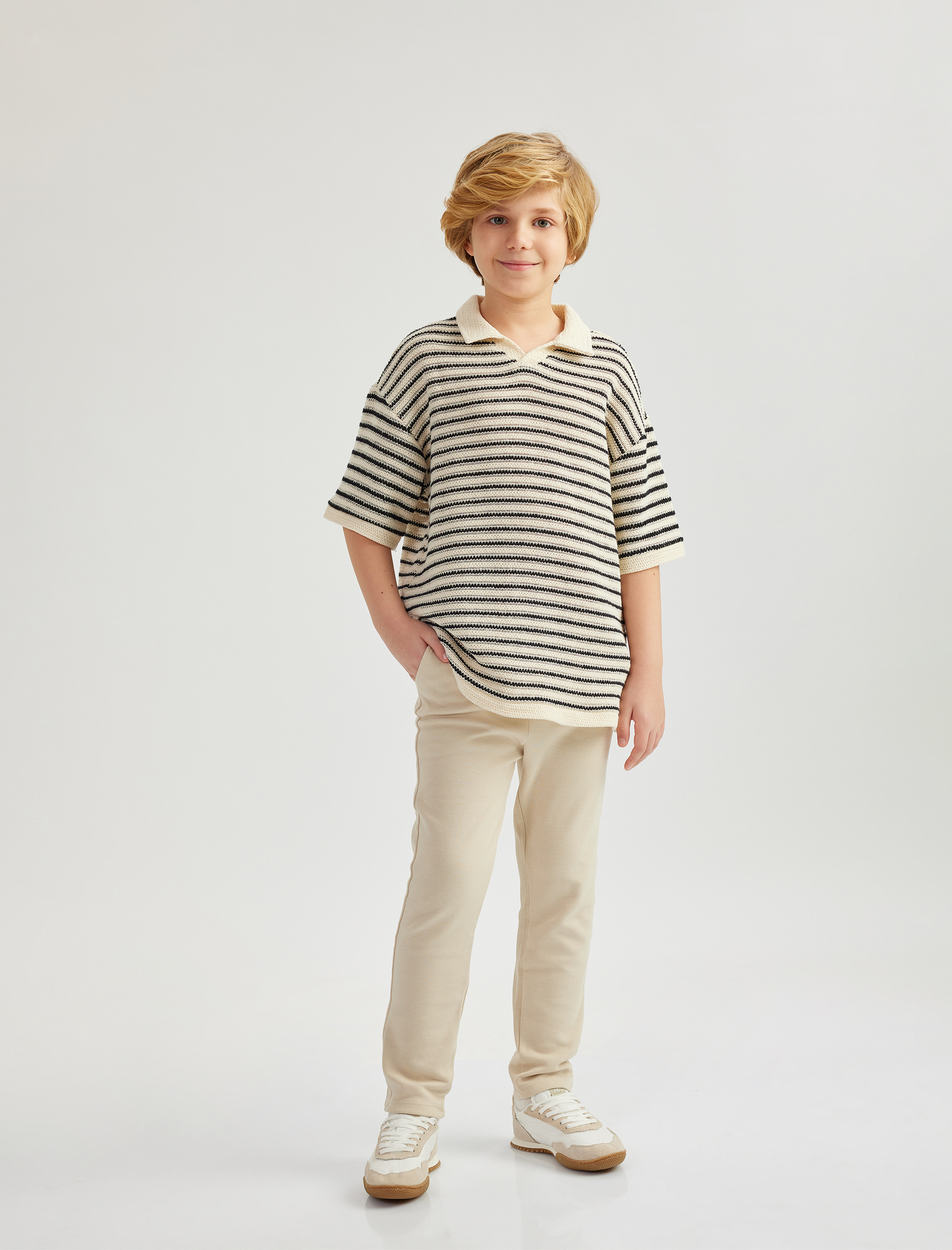  Erkek Çocuk Fermuar Detaylı Bel Bağcıklı Pantolon Görünümlü Eşofman Altı