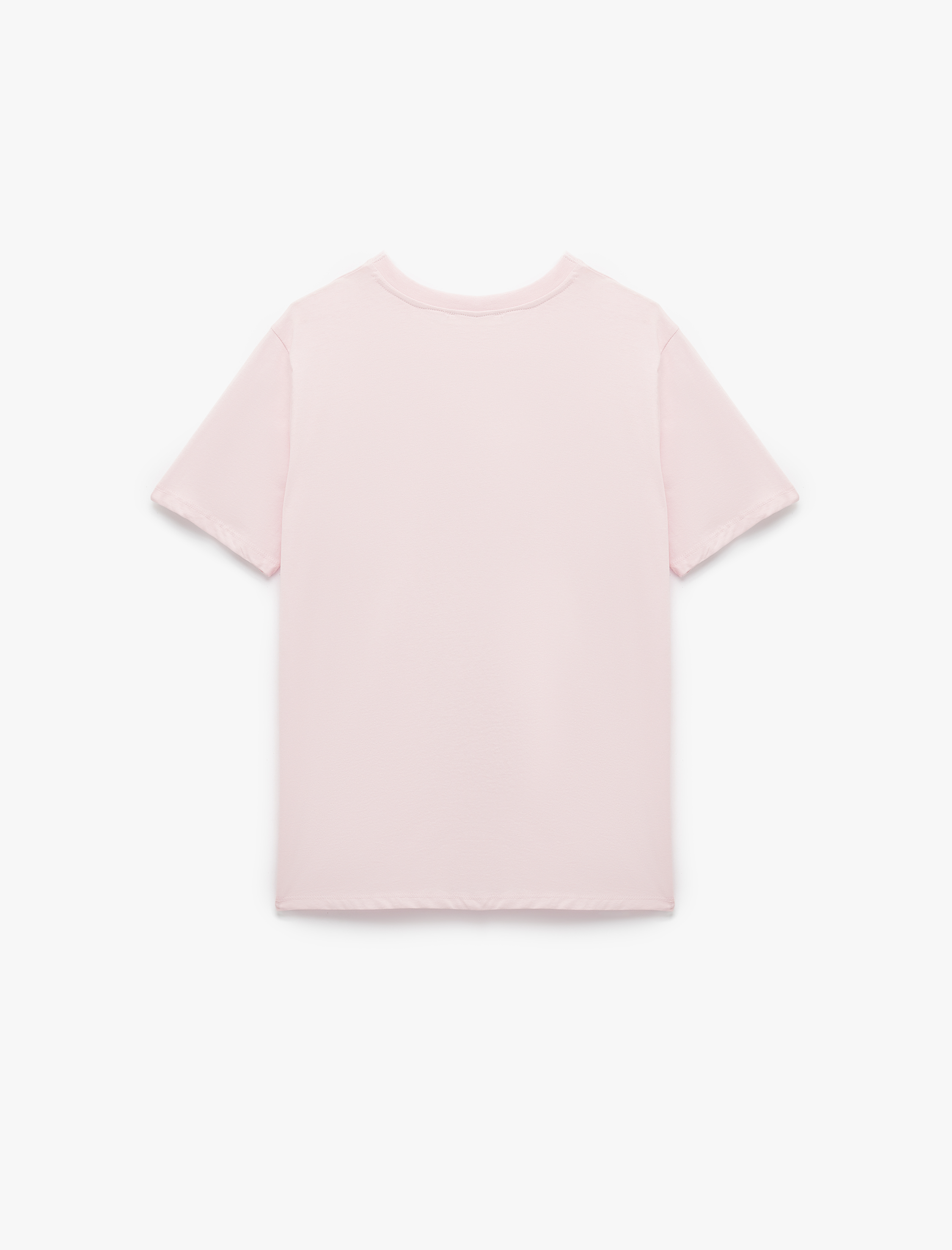   Pamuklu Bisiklet Yaka Kısa Kollu Basic Tişört