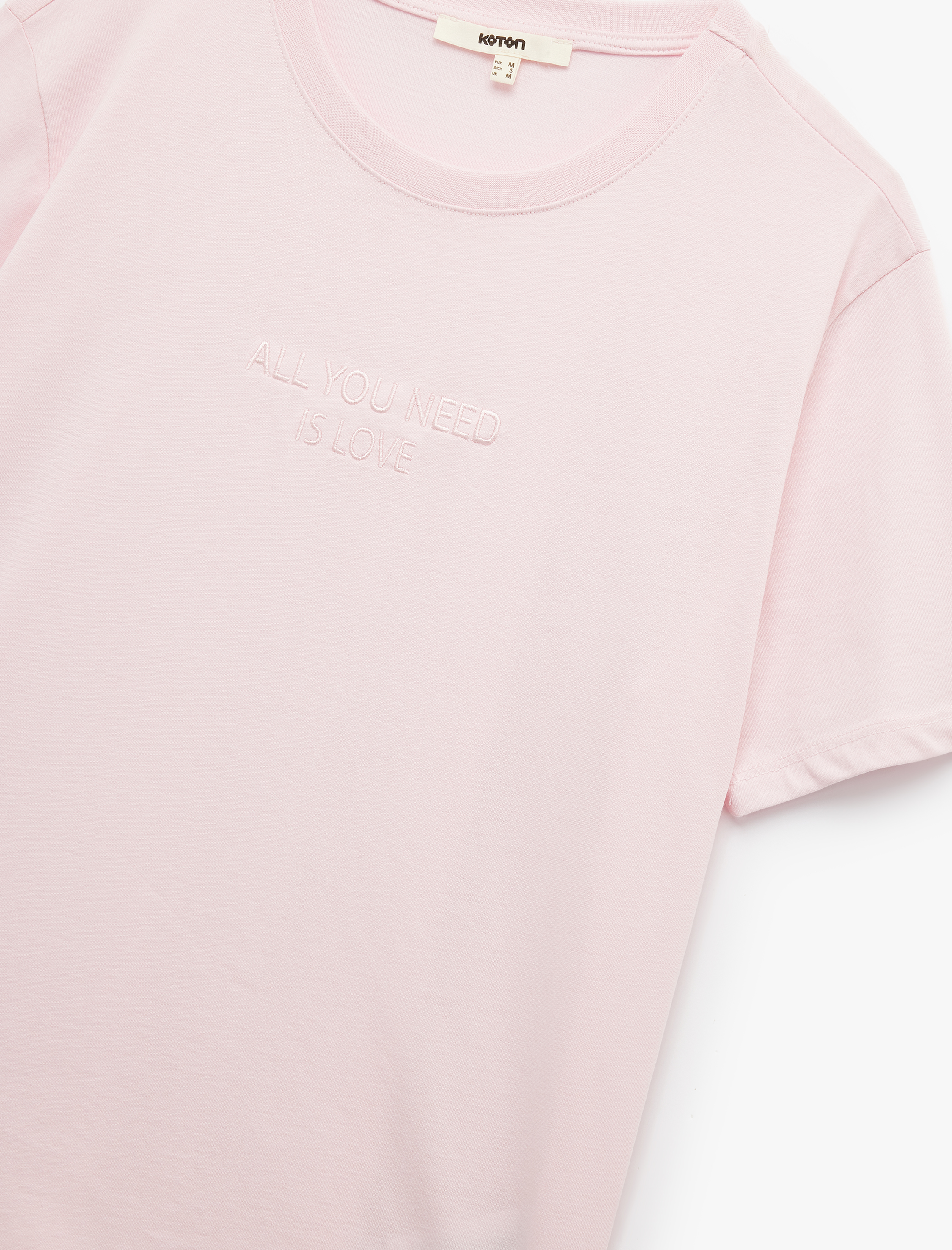   Pamuklu Bisiklet Yaka Kısa Kollu Basic Tişört