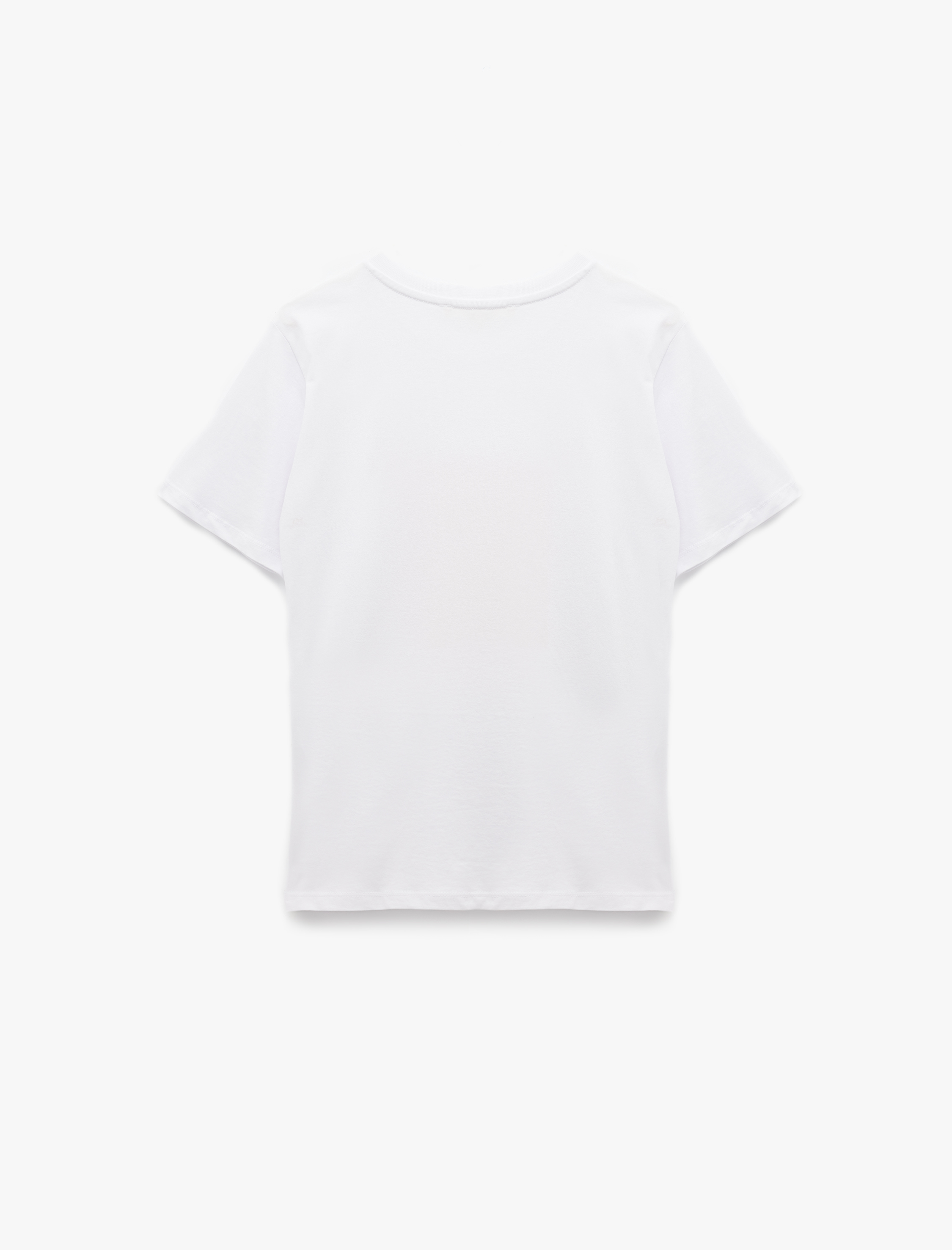   Bisiklet Yaka Kısa Kollu Pamuklu Baskılı Tişört