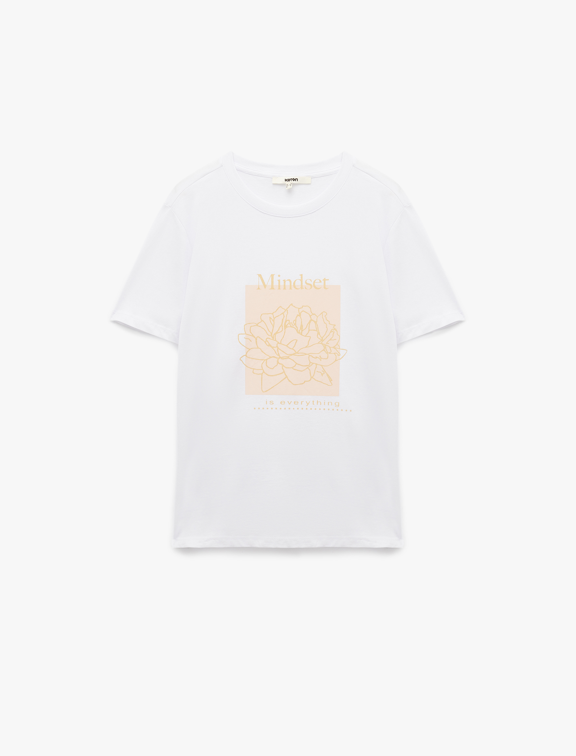   Bisiklet Yaka Kısa Kollu Pamuklu Baskılı Tişört