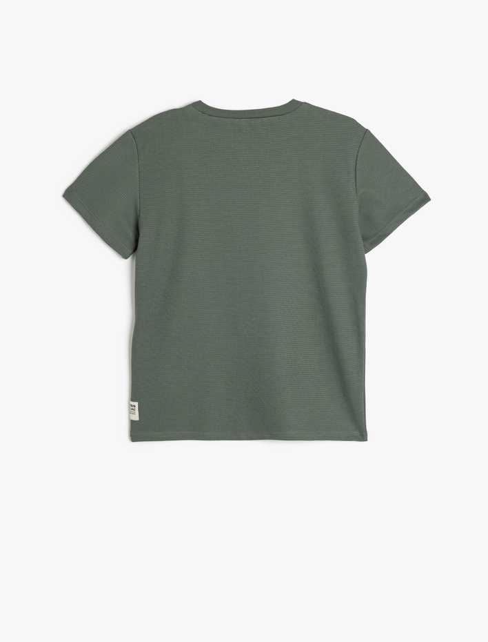 Erkek Çocuk Pamuklu Kısa Kollu Bisiklet Yaka Oversize Basic Tişört