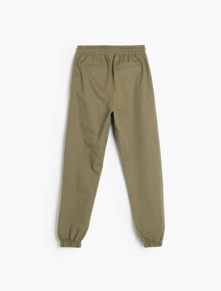 Erkek Çocuk Beli Bağlamalı Cep Detaylı Pamuklu Jogger Pantolon