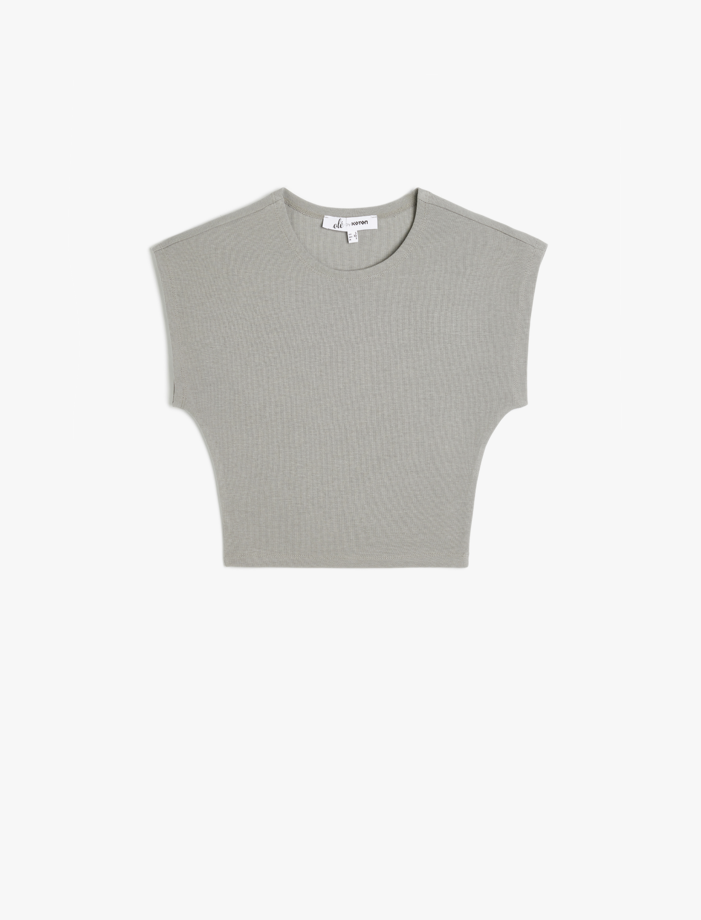   Bisiklet Yaka Kolsuz Modal Karışımlı Slim Fit Crop Kadın Tişört