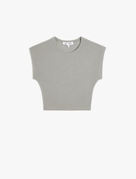 Bisiklet Yaka Kolsuz Modal Karışımlı Slim Fit Crop Kadın Tişört