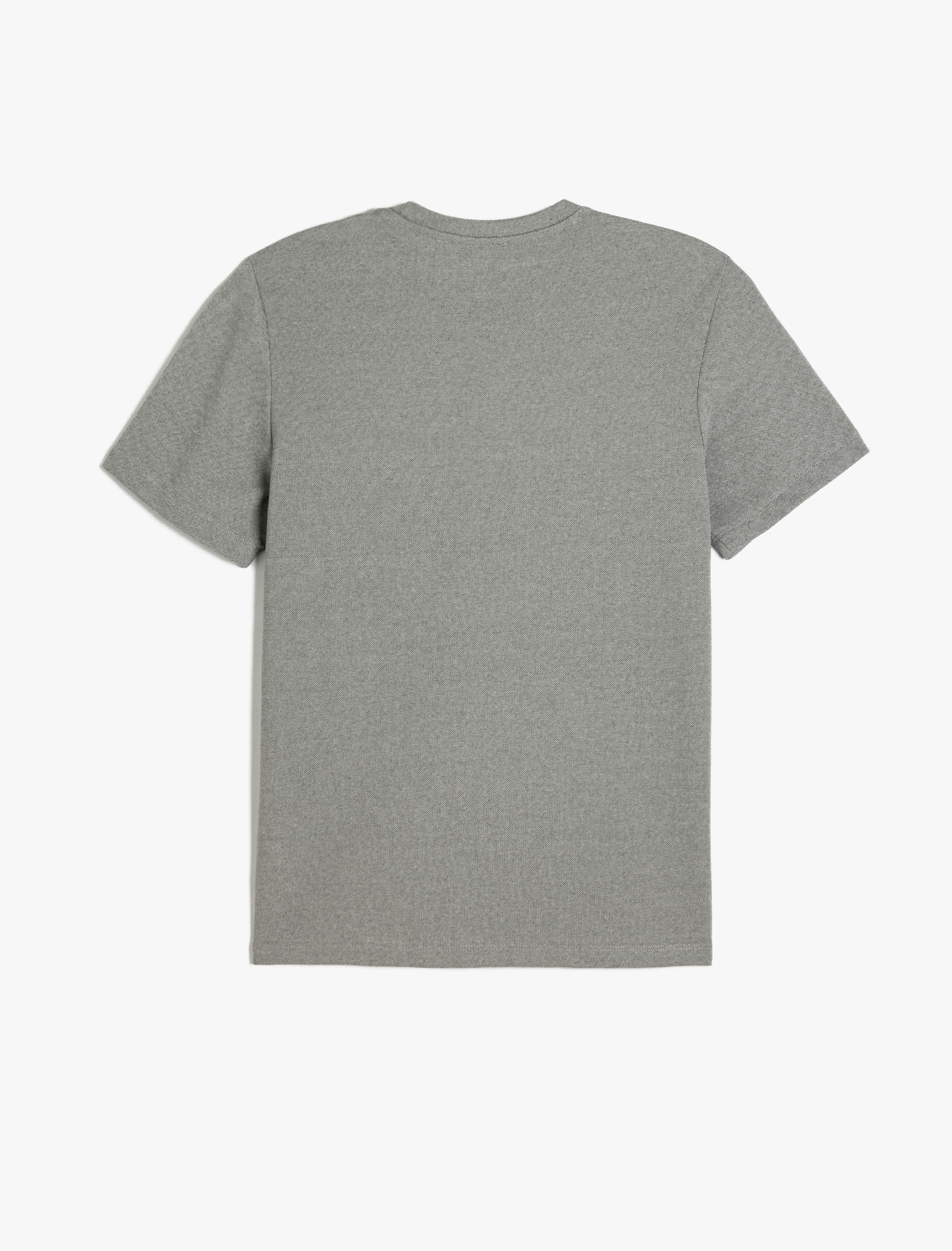   Cep Detaylı Bisiklet Yaka Regular Fit Pike Kumaş Kısa Kollu Basic Tişört