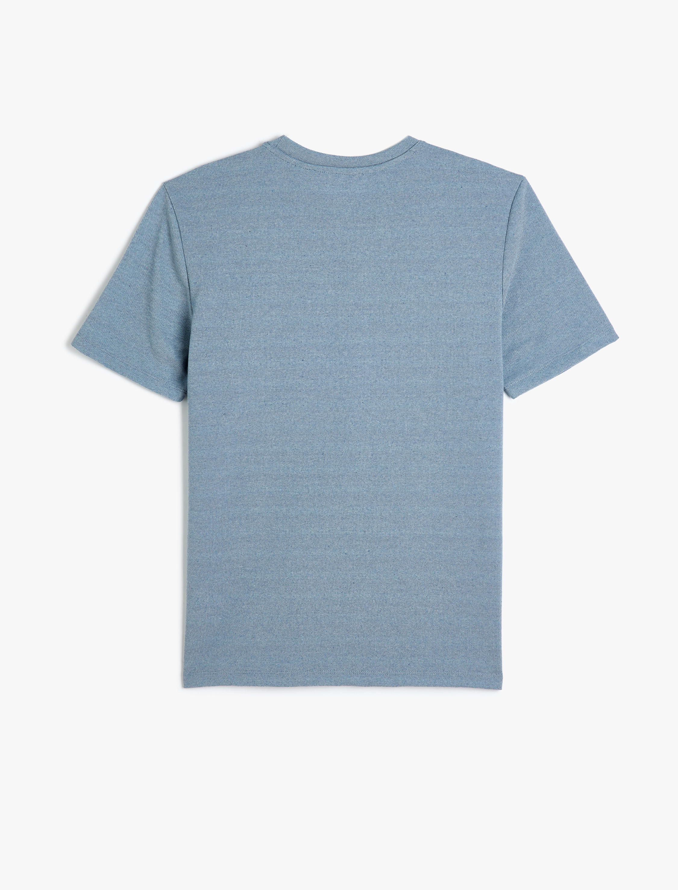   Cep Detaylı Bisiklet Yaka Regular Fit Pike Kumaş Kısa Kollu Basic Tişört