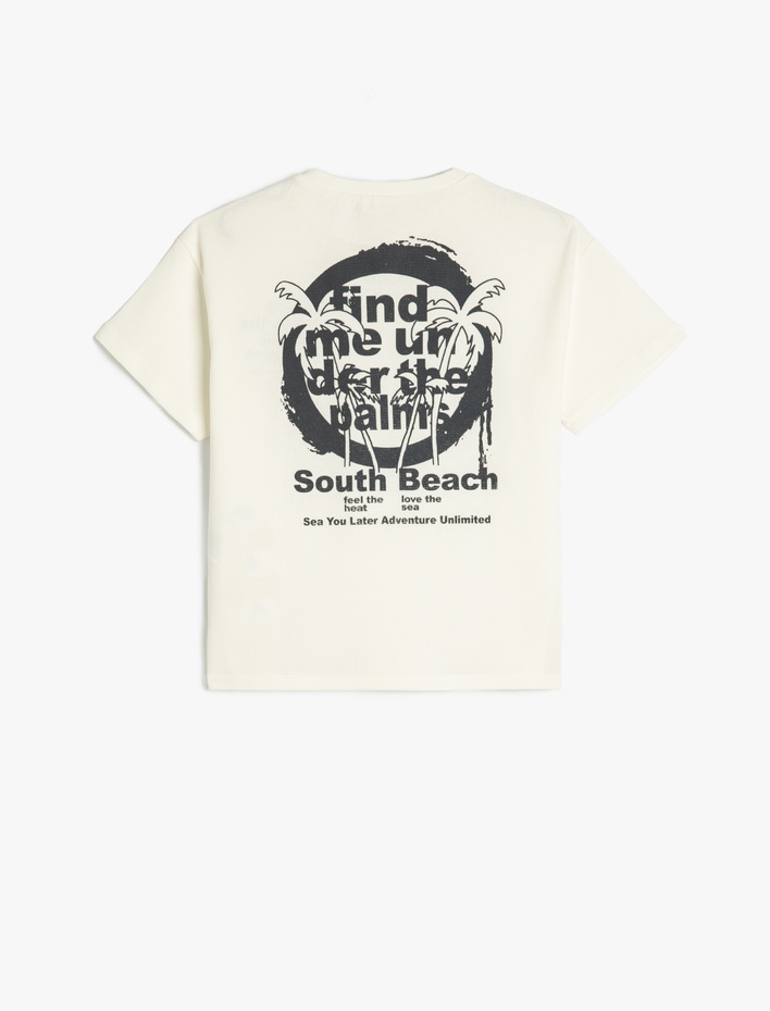 Erkek Çocuk Slogan Baskılı Bisiklet Yaka Kısa Kollu Pamuklu Oversize Tişört