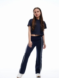 Beli Lastikli Viskon Karışımlı İspanyol Paça Pantolon