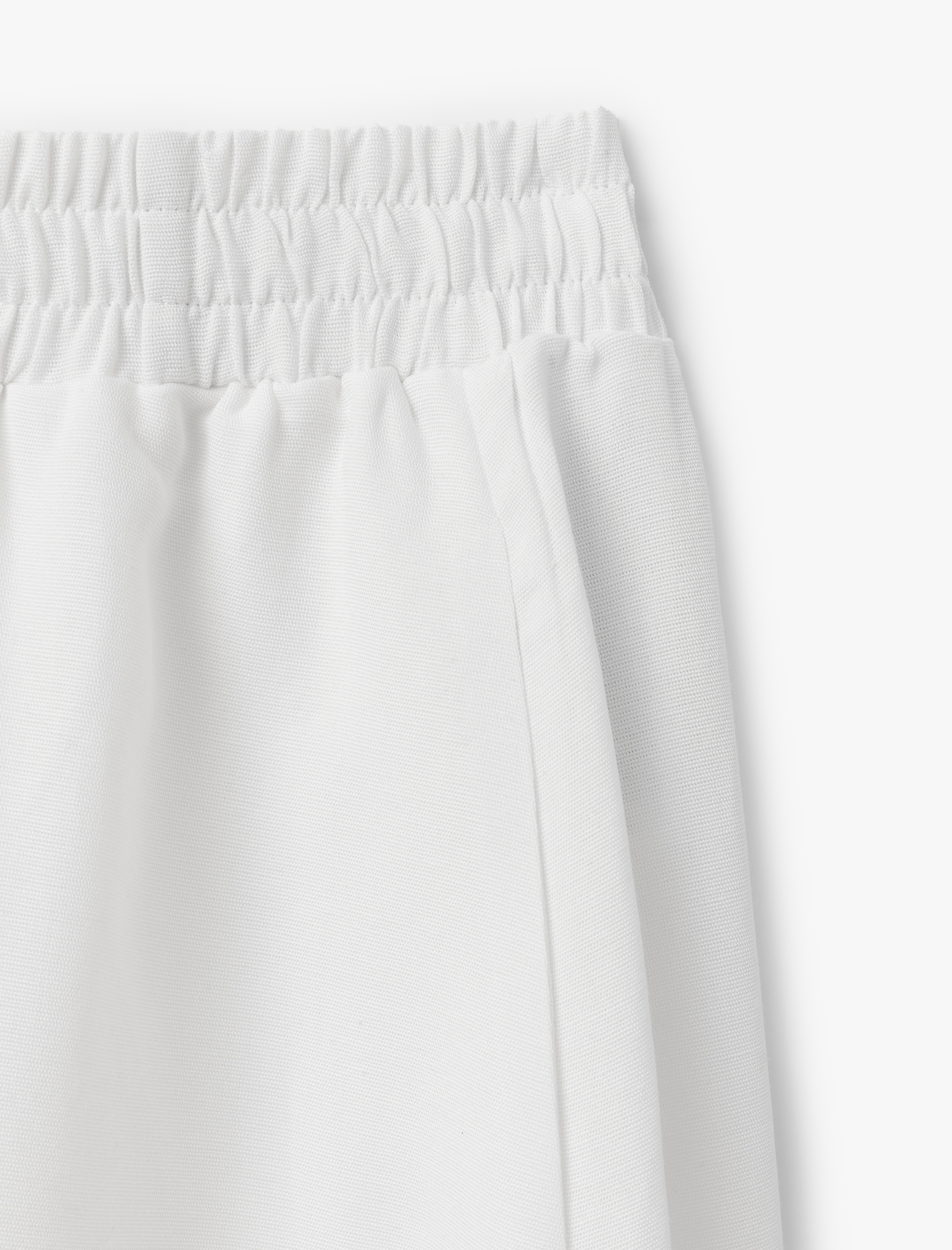   Rahat Kalıp Viskon-Keten Karışımlı Cepli Uzun Kloş Etek