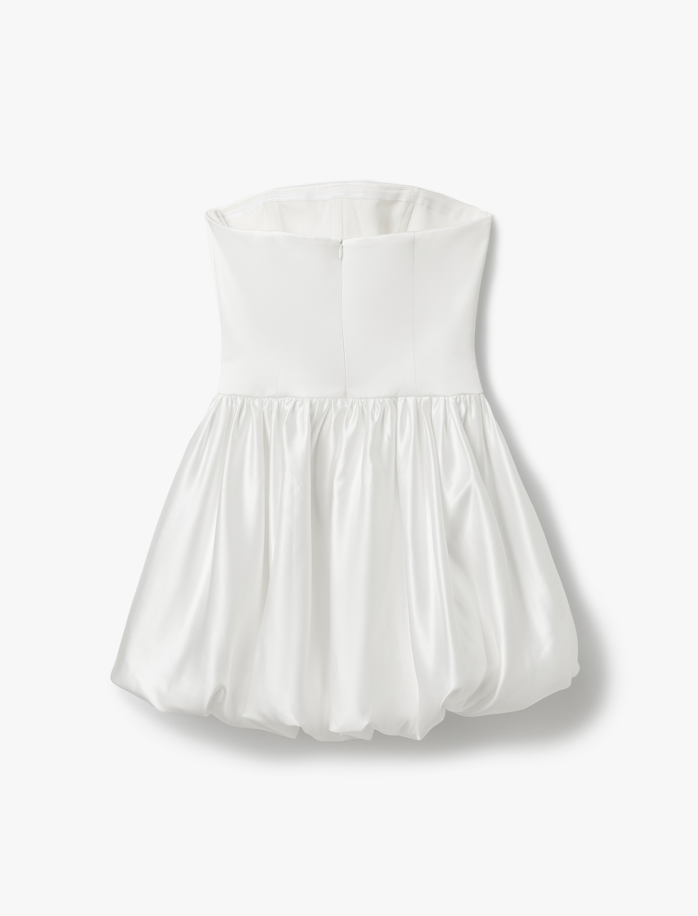   Straplez Yaka Kolsuz Slim Fit Mini Balon Elbise