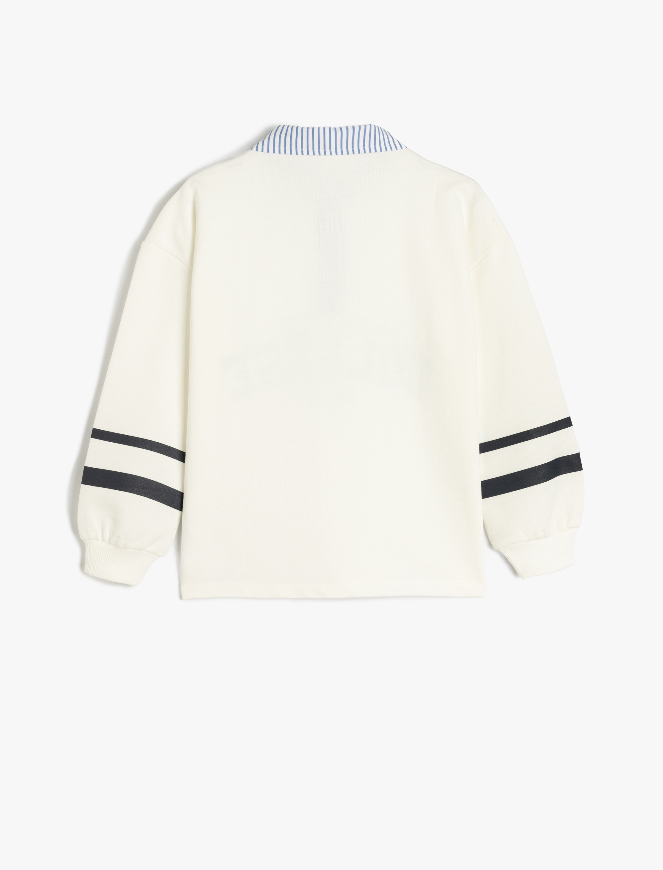  Kız Çocuk Uzun Kollu Gömlek Yaka Şardonlu Oversize Sweatshirt