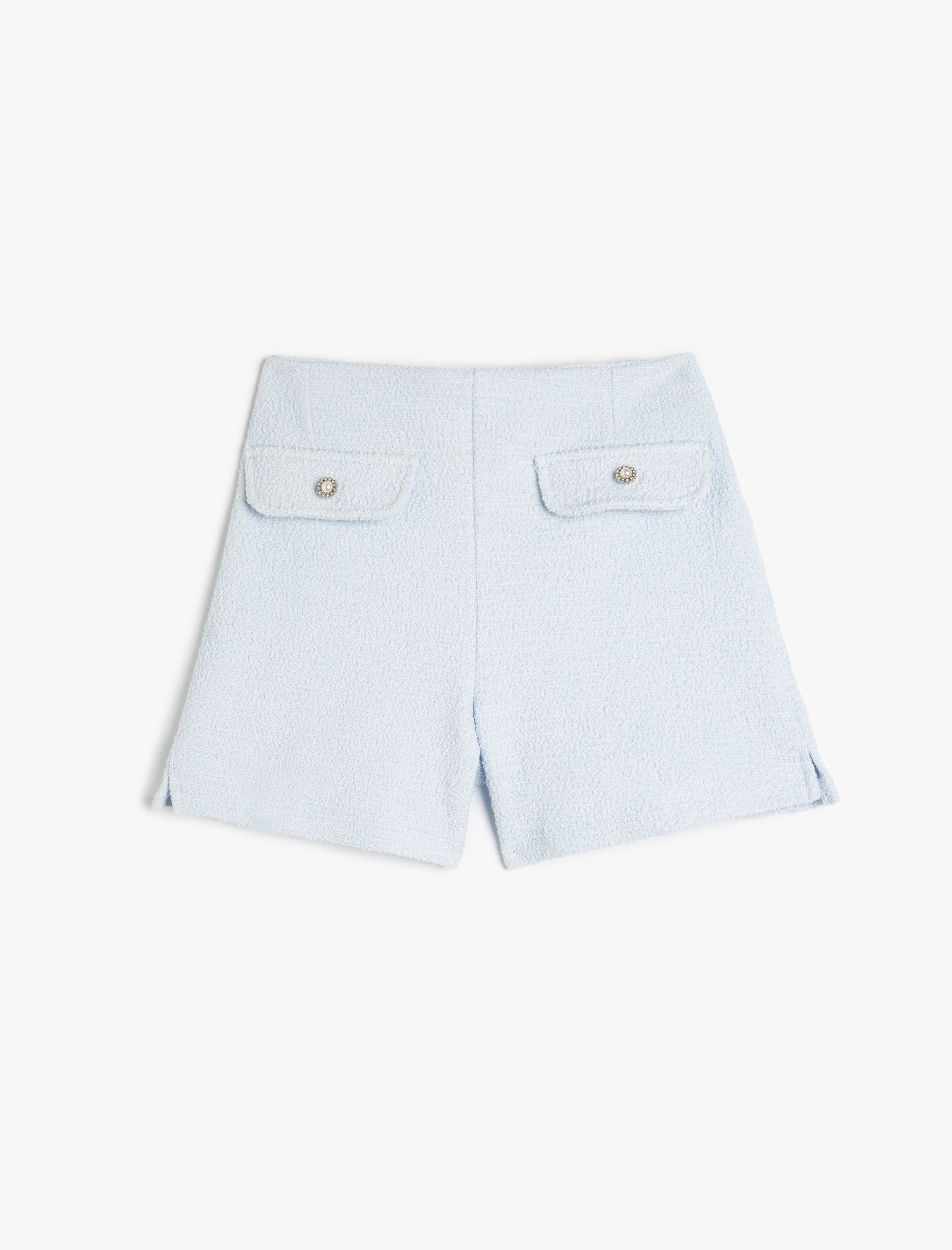  Kız Çocuk Pamuklu Cep Detaylı Beli Lastikli Tüvit Şort