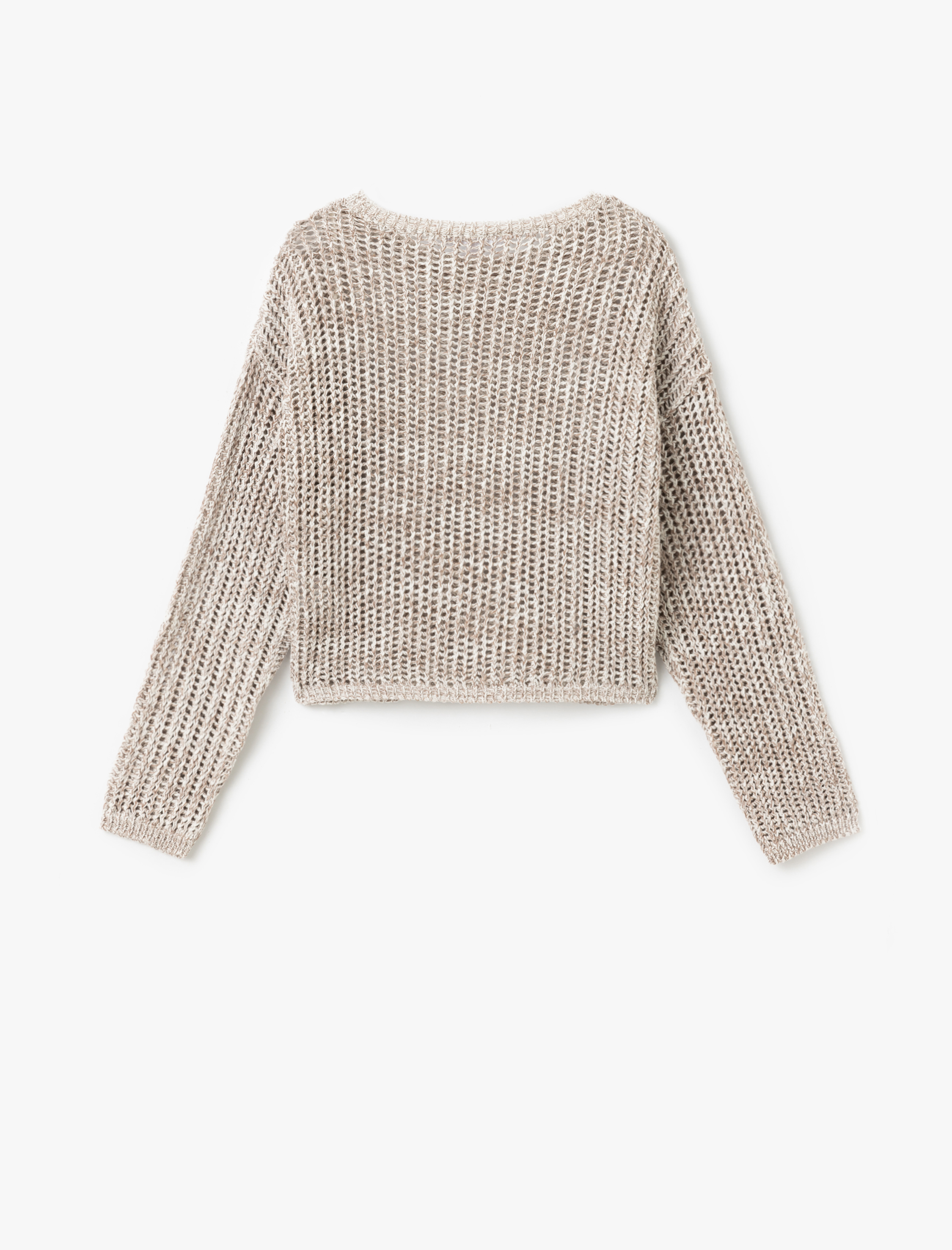   Bisiklet Yaka Ajurlu Uzun Kollu Triko Kazak