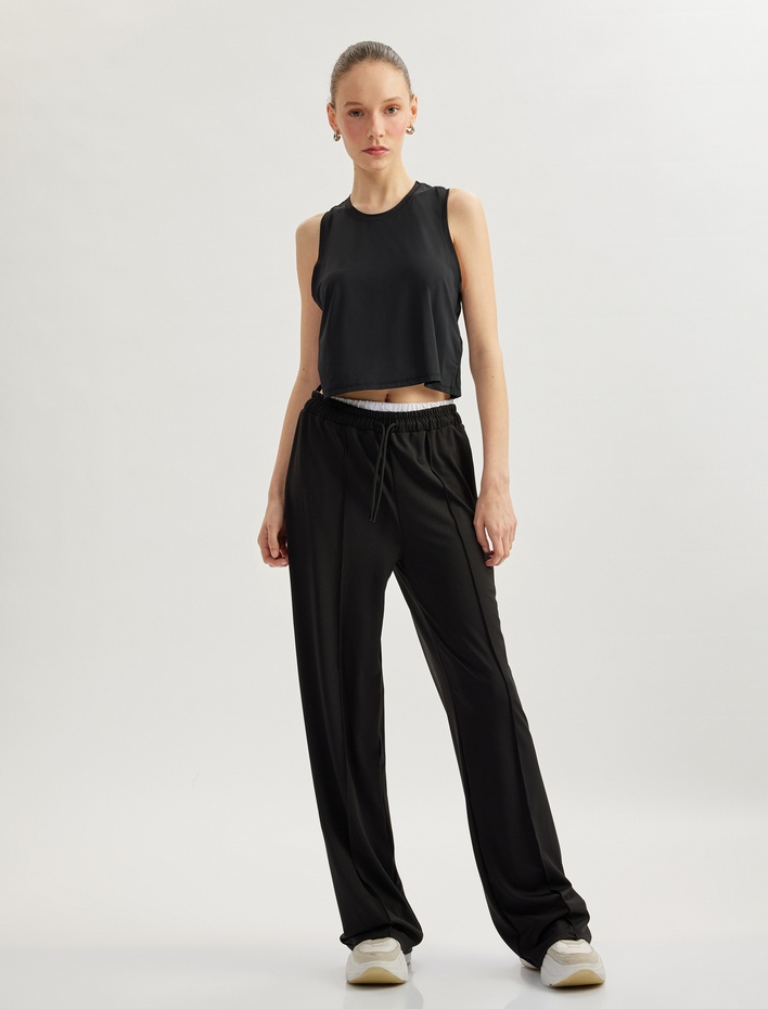  Halter Yaka Basic Crop Spor Atlet