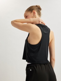 Halter Yaka Basic Crop Spor Atlet