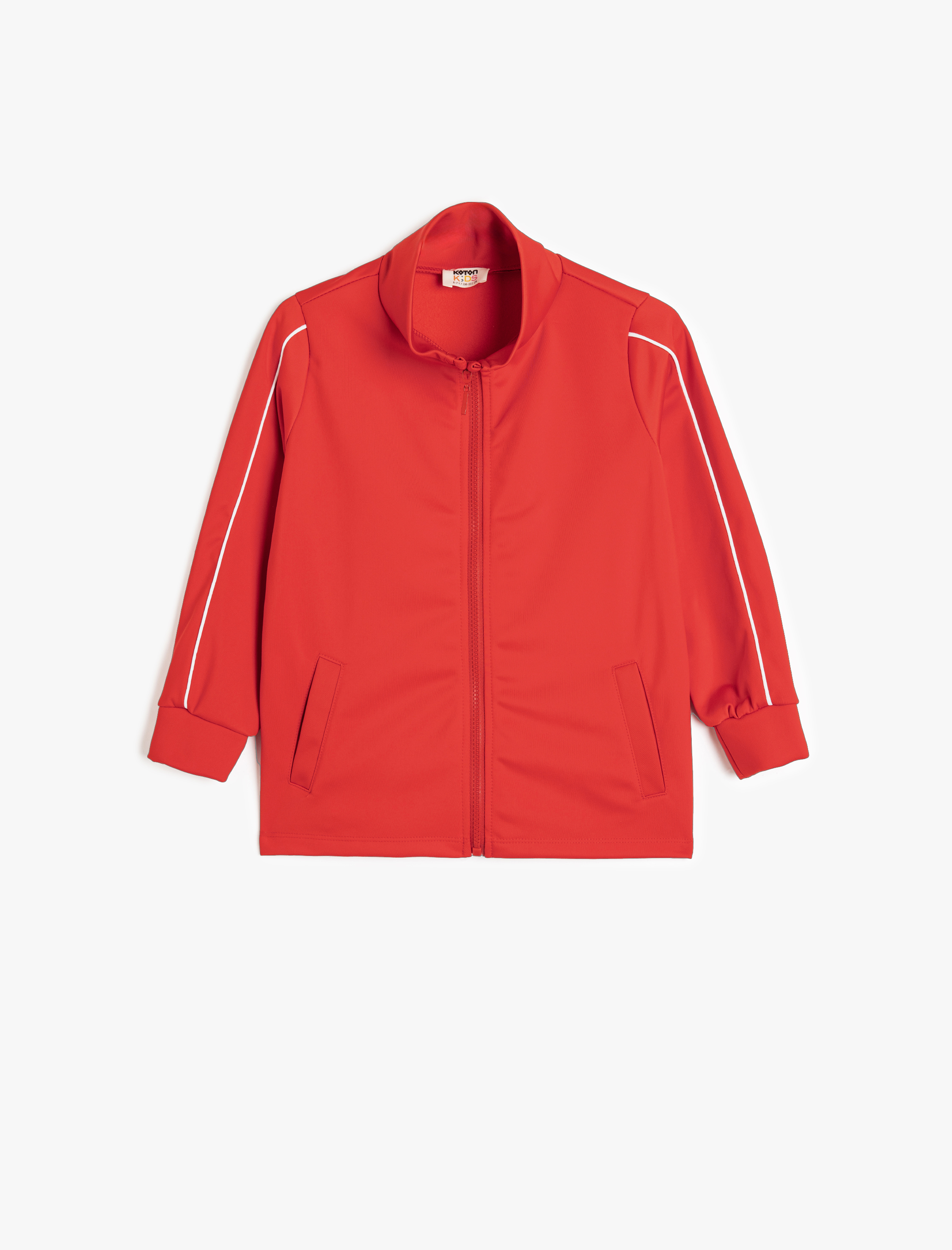  Kız Çocuk Uzun Kollu Dik Yaka Fermuarlı Oversize Sweatshirt