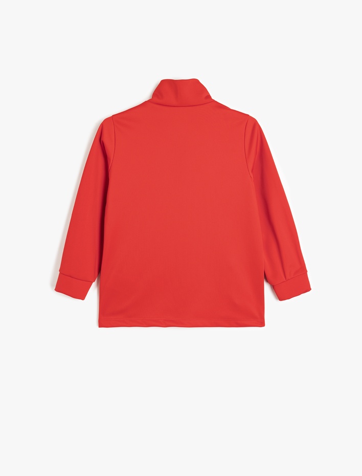 Kız Çocuk Uzun Kollu Dik Yaka Fermuarlı Oversize Sweatshirt