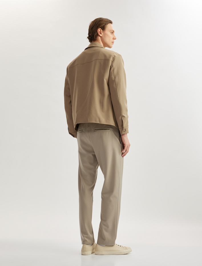  Viskon Karışımlı Cep Detaylı Beli Bağcıklı Pantolon