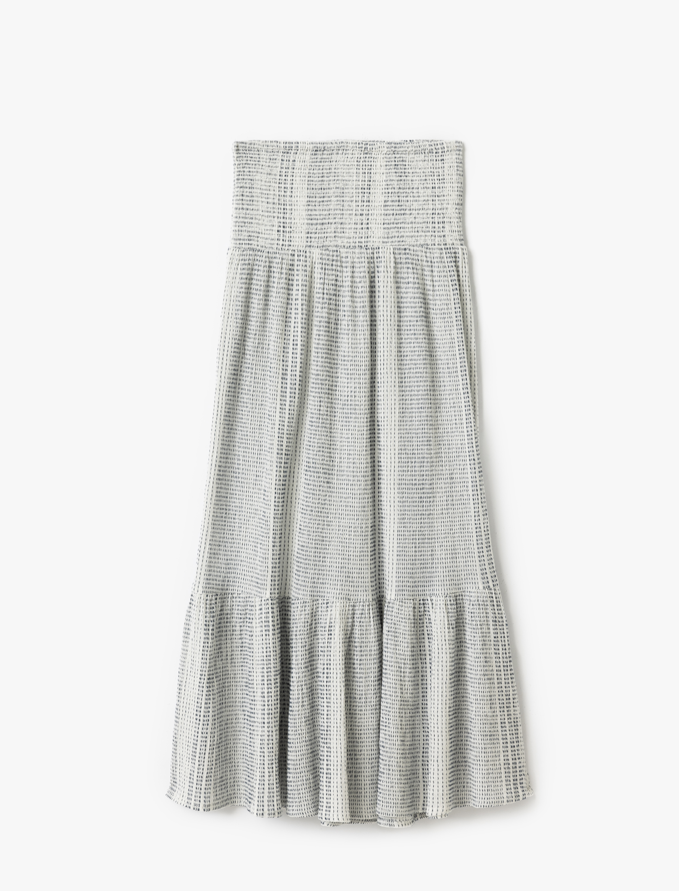   Beli Lastikli Katlı Volanlı A Kesim Desenli Midi Etek