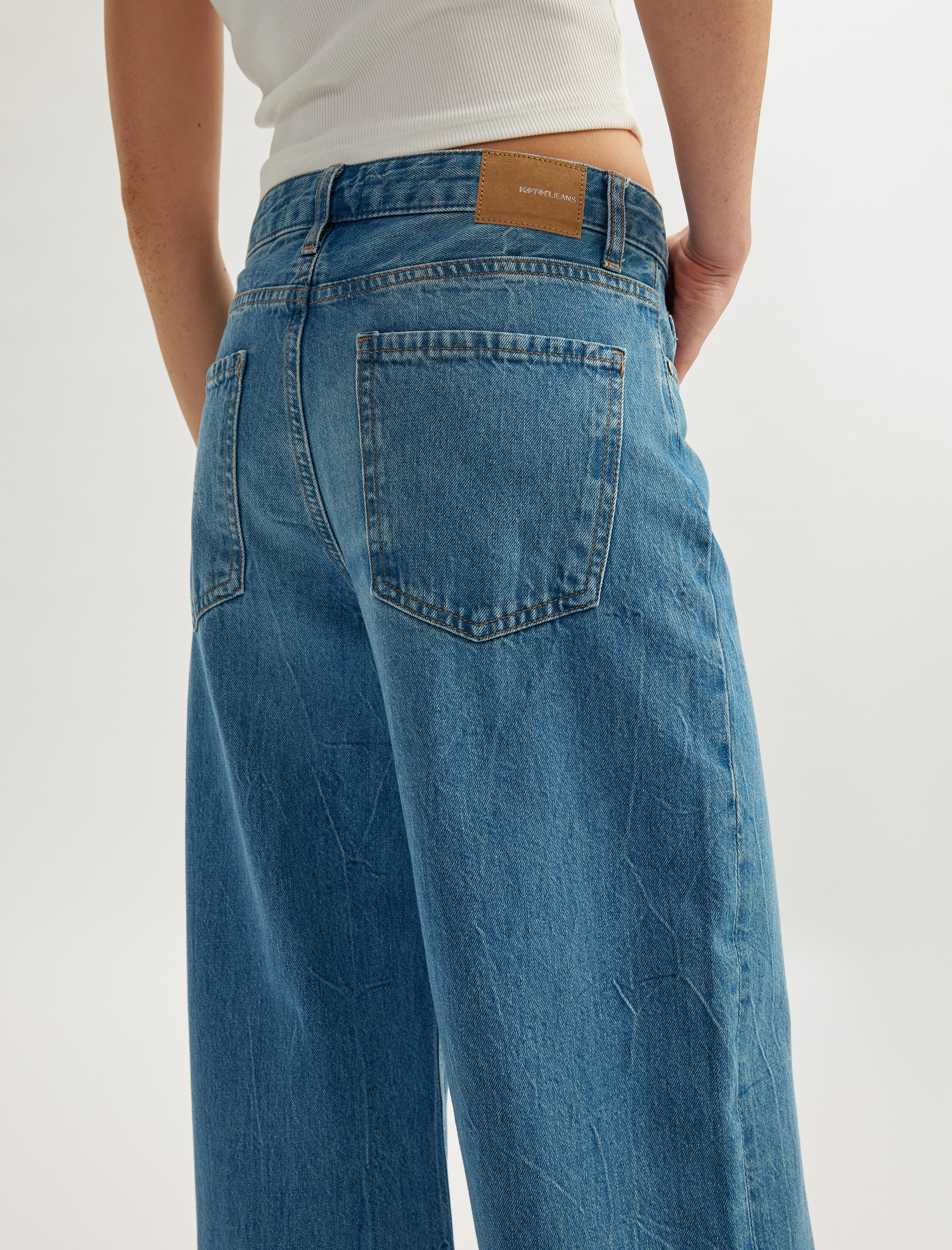   Rahat Kalıp Geniş Paça Denim Pantolon - Wide Leg Jeans