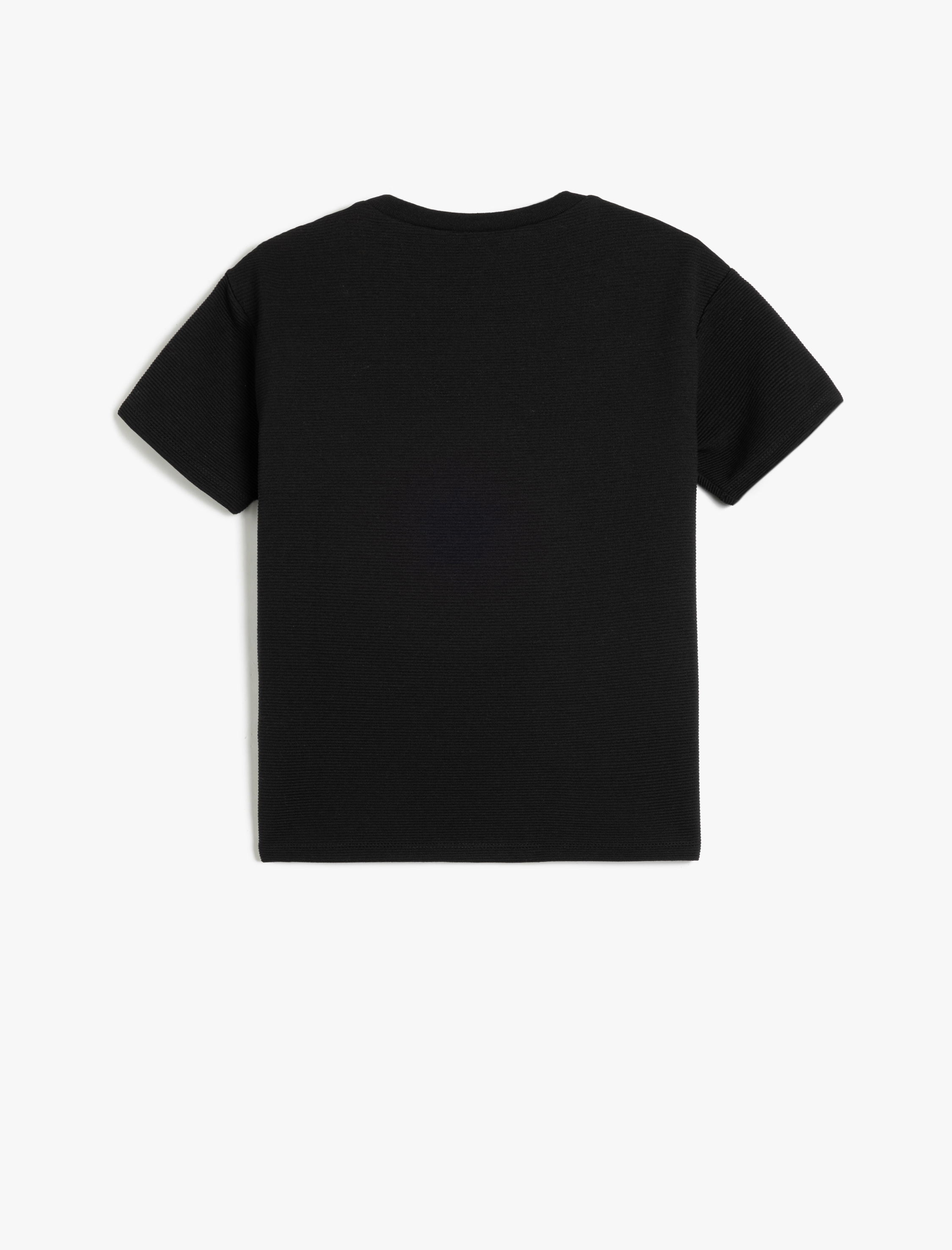  Erkek Çocuk Slogan Baskılı Kısa Kollu Bisiklet Yaka Oversize Tişört