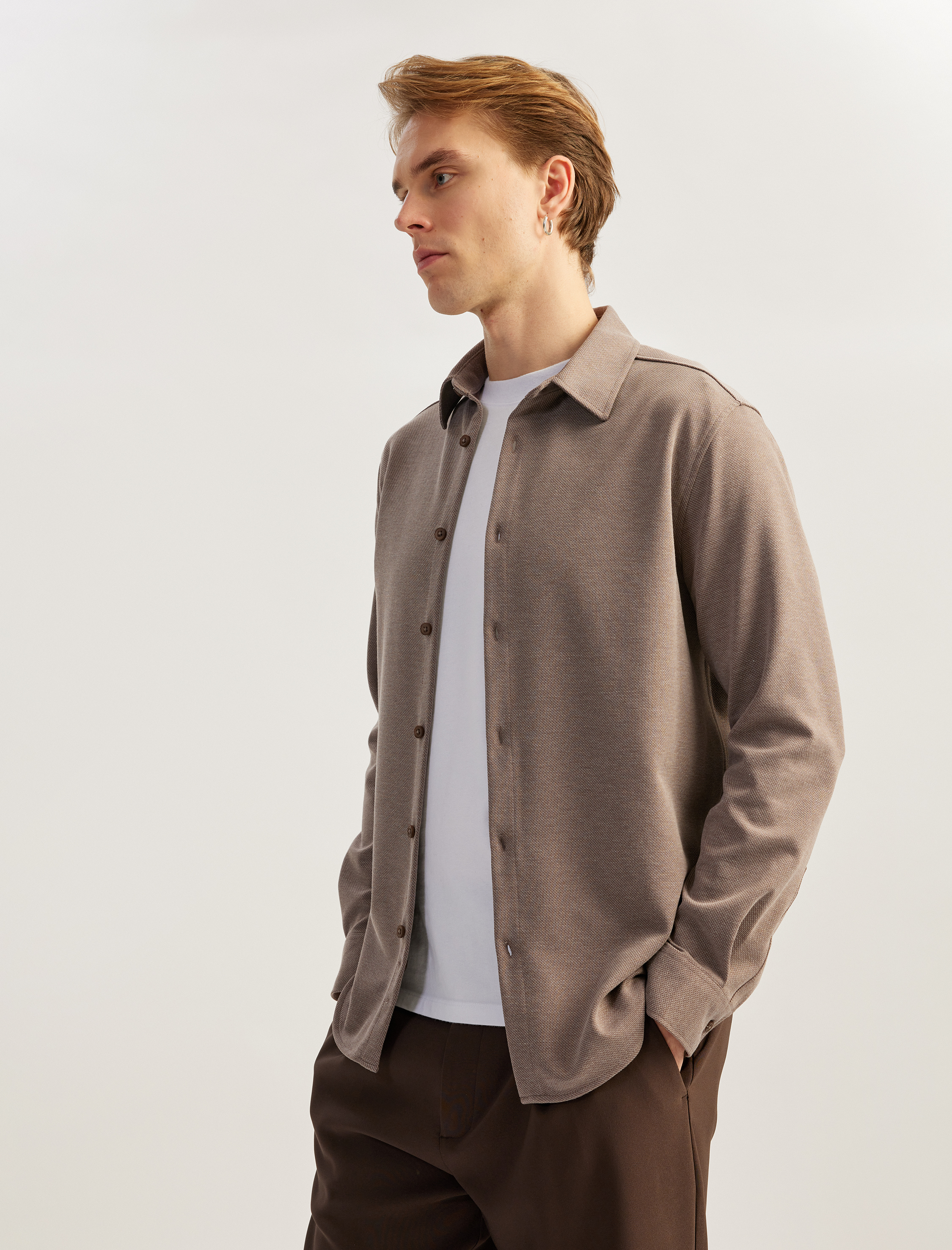   Pamuklu Düğmeli Regular Fit Pike Kumaş Uzun Kollu Gömlek