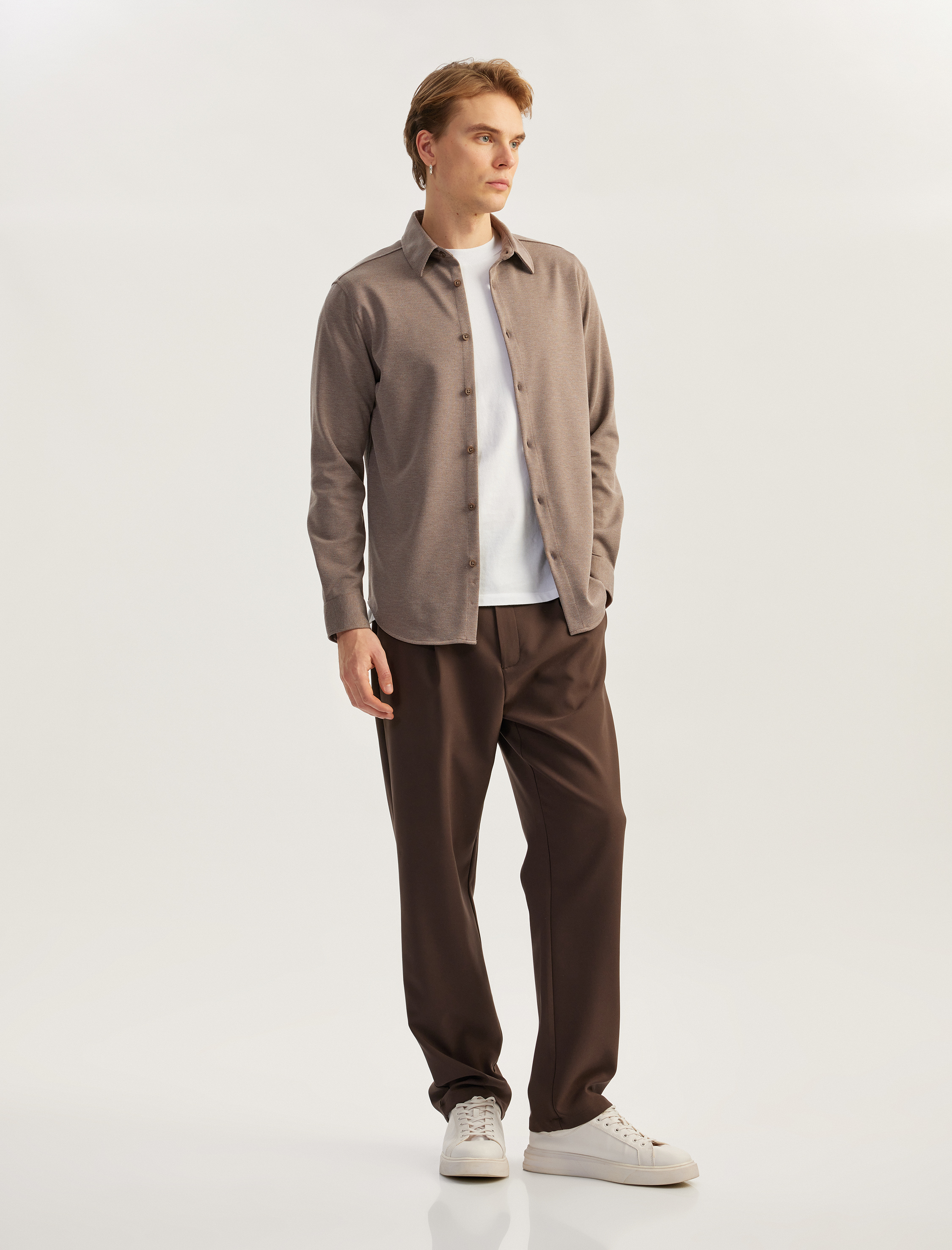   Pamuklu Düğmeli Regular Fit Pike Kumaş Uzun Kollu Gömlek