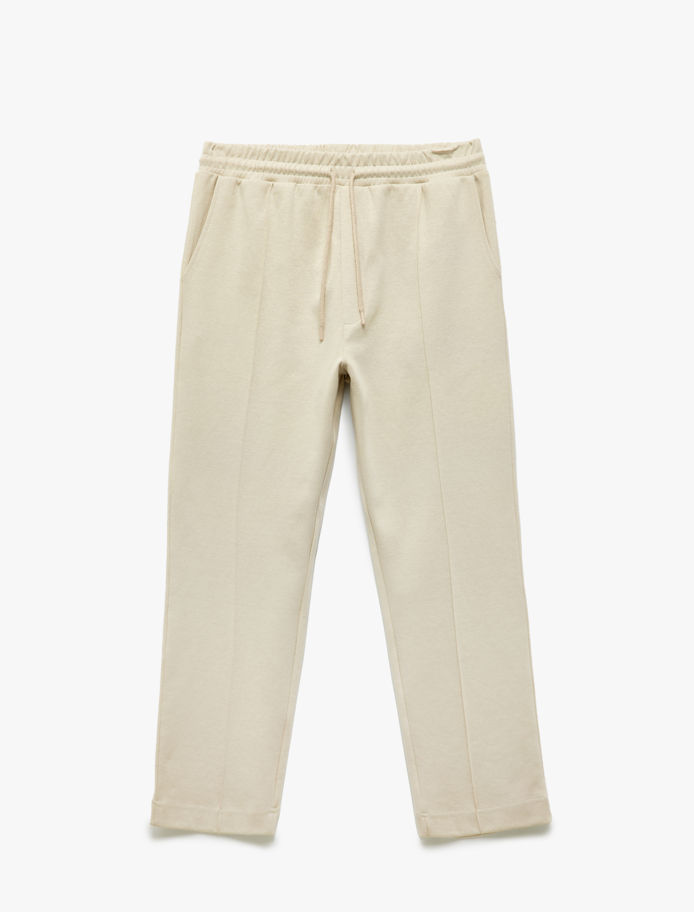   Pamuklu Cep Detaylı Nervürlü Beli Bağcıklı Eşofman Altı