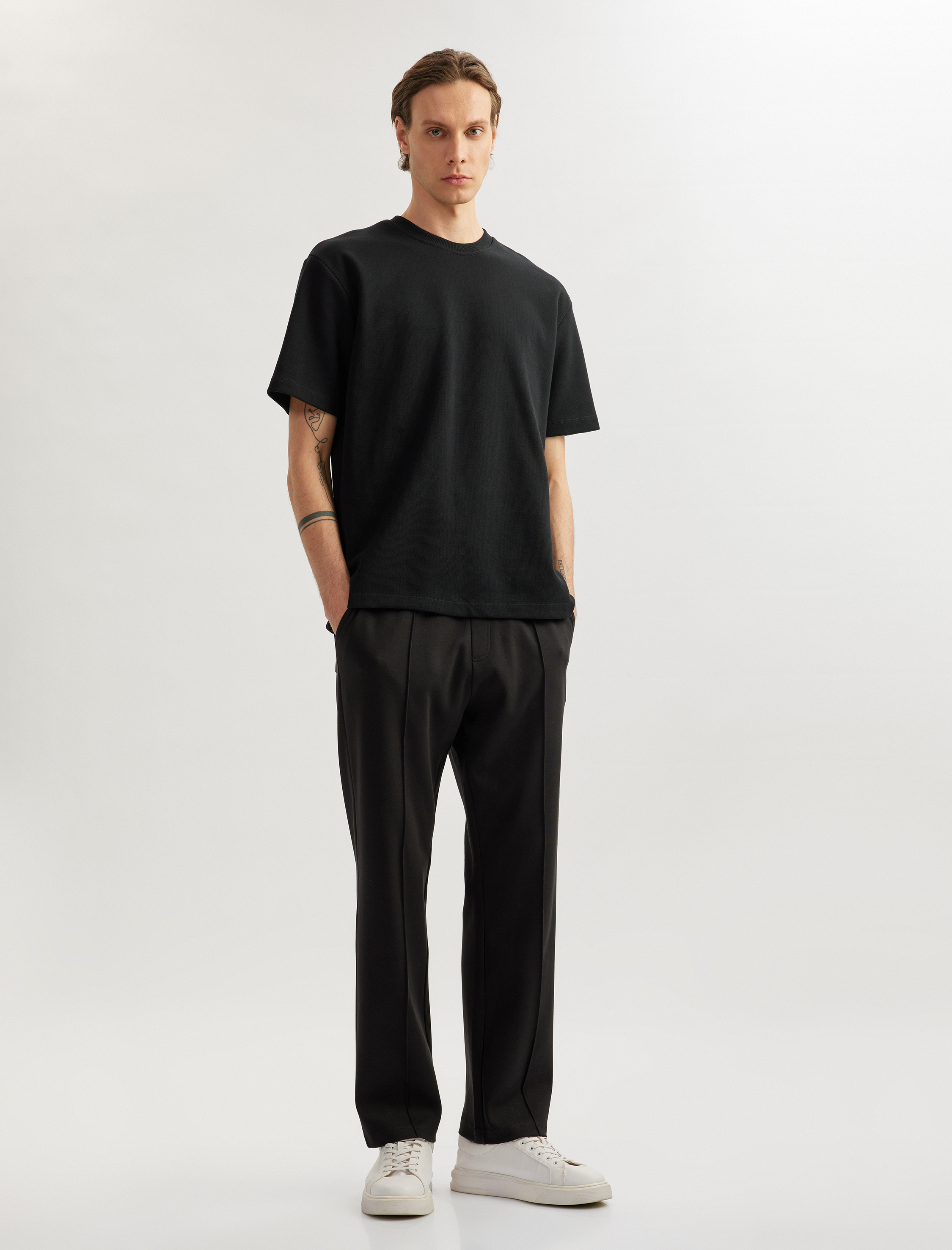   Pamuklu Cepli Nervür Detaylı Beli Bağcıklı Eşofman Altı