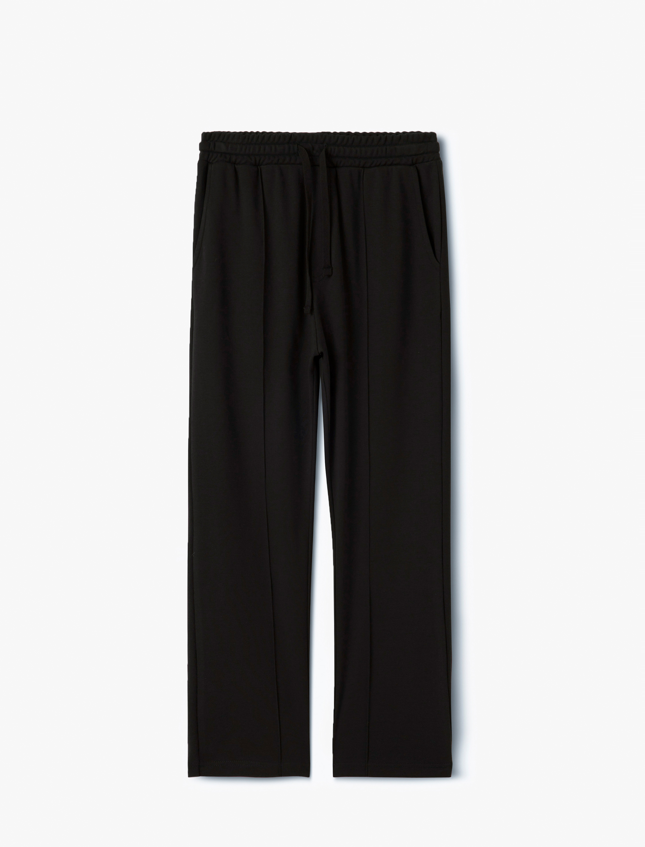   Pamuklu Cepli Nervür Detaylı Beli Bağcıklı Eşofman Altı