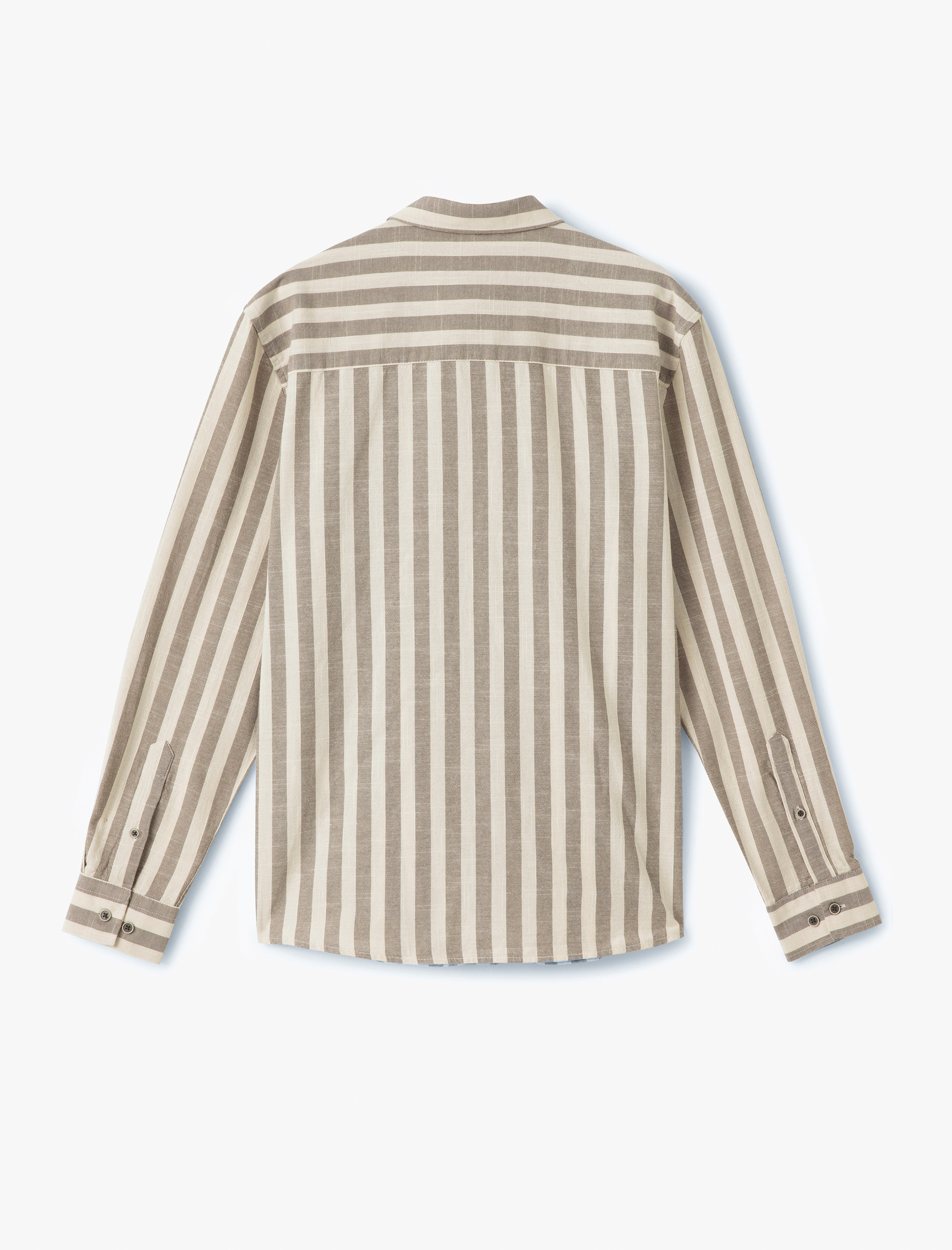   Düğmeli Pamuklu Regular Fit Klasik Uzun Kollu Çizgili Gömlek