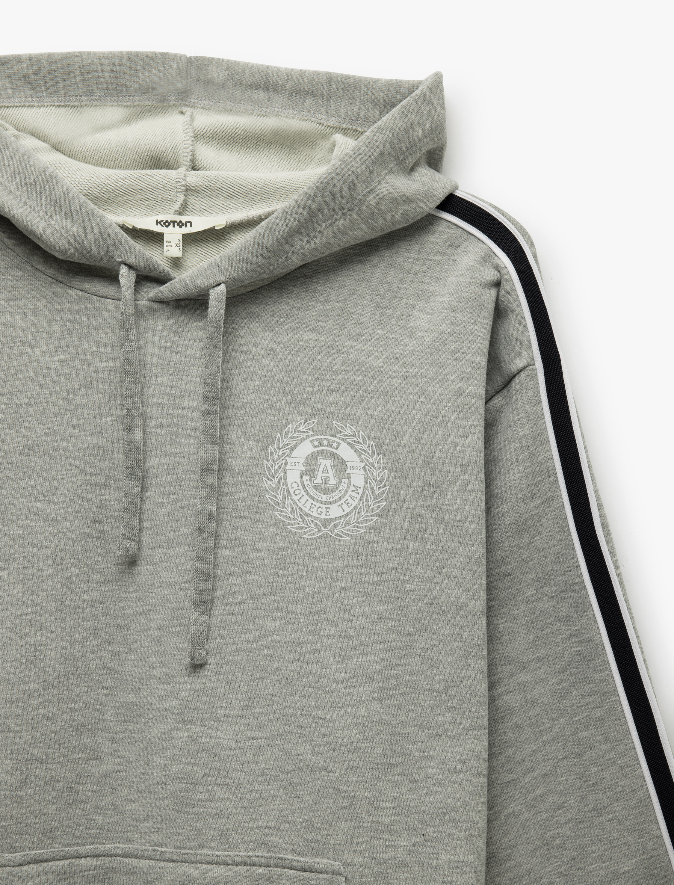   Cepli Uzun Kollu Mini Balon Etek Detaylı Kapüşonlu Sweat Elbise