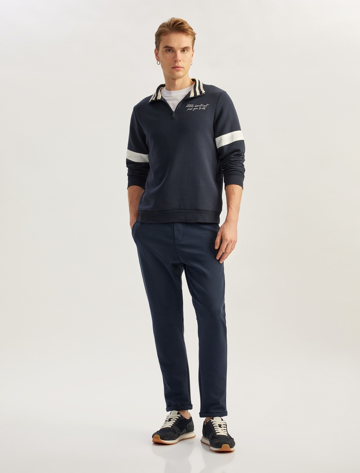  Beli Bağcıklı Cep Detaylı Pamuk Karışımlı Pantolon