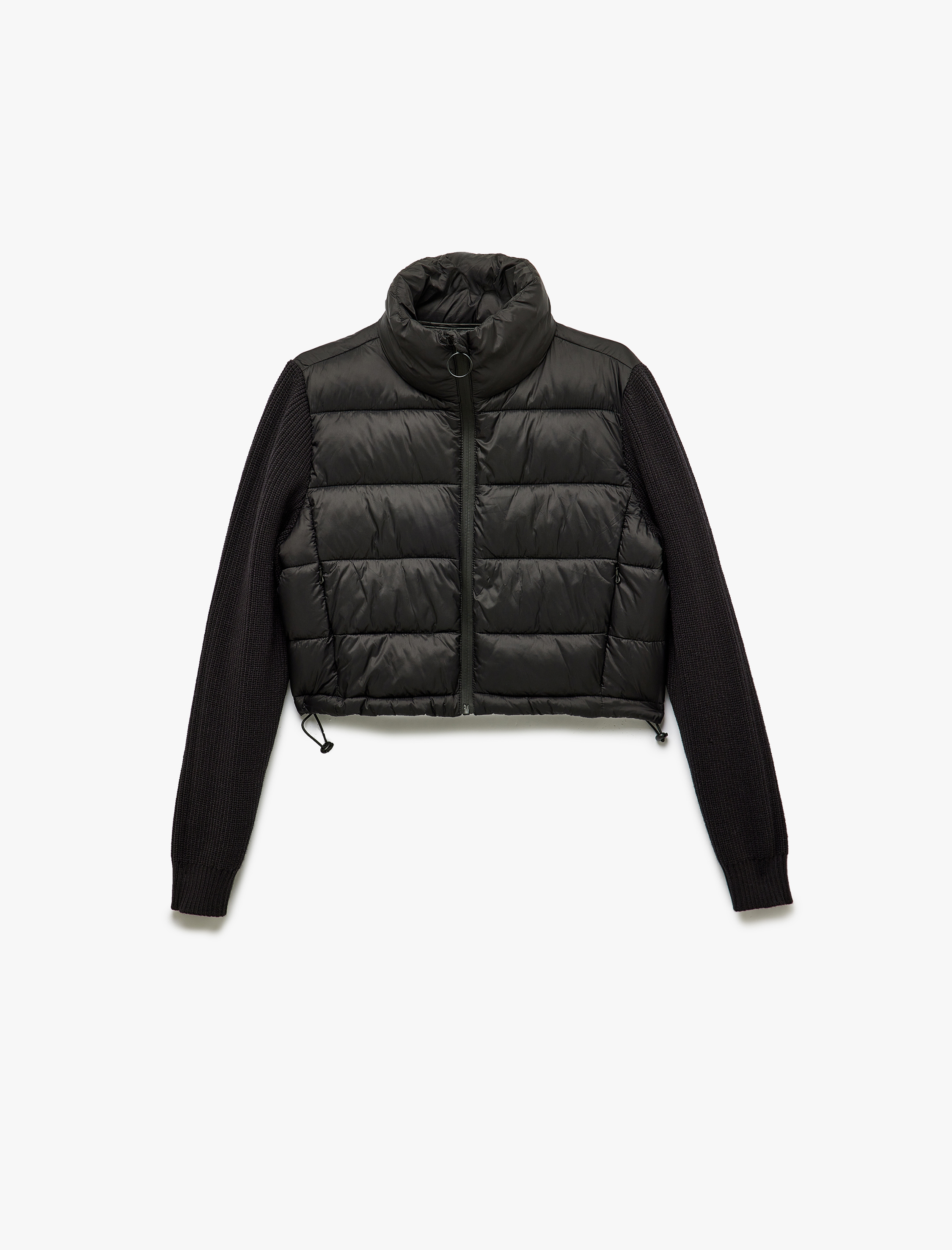   Dik Yaka Slim Fit Fermuarlı Uzun Kollu Ceket