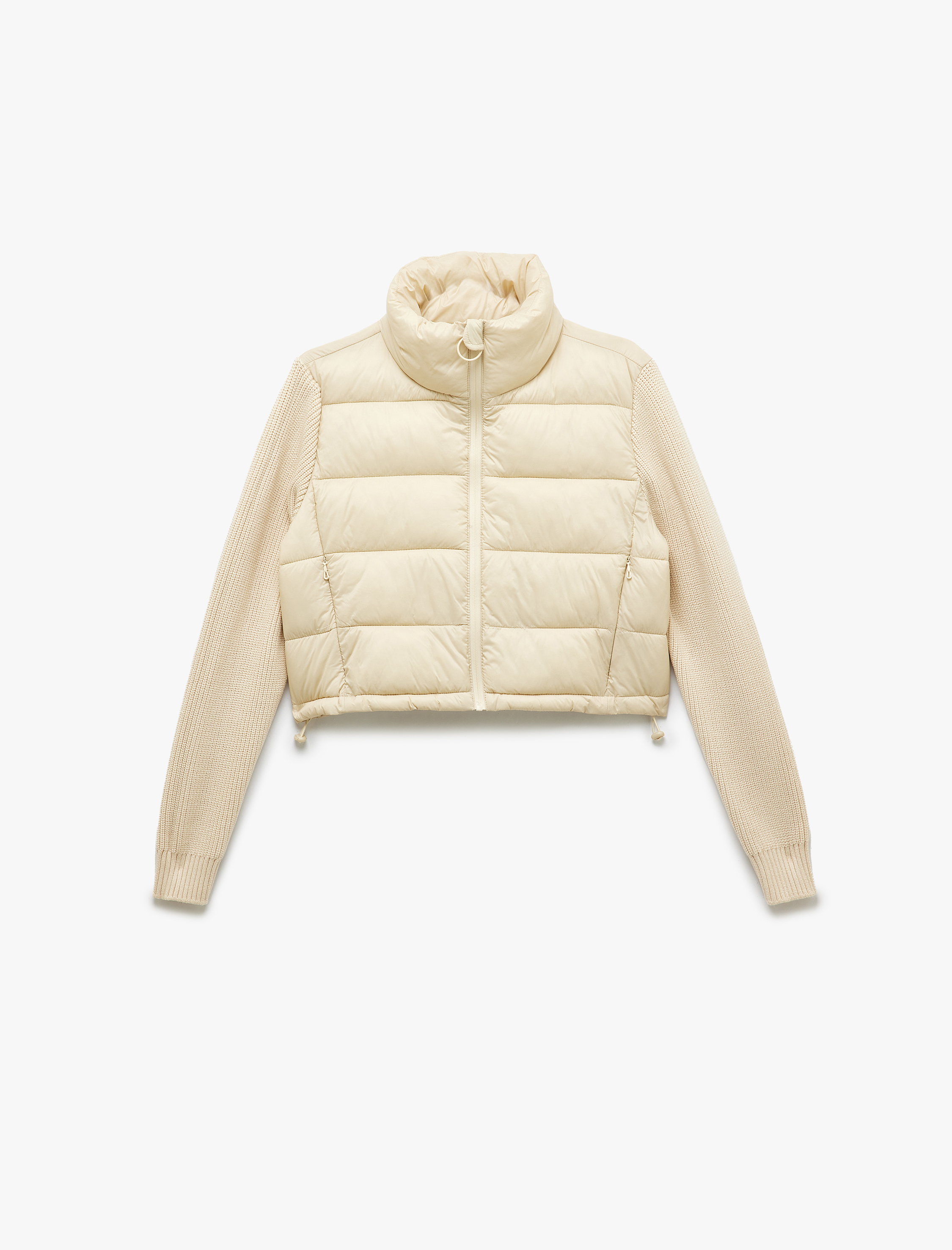   Dik Yaka Slim Fit Fermuarlı Uzun Kollu Ceket