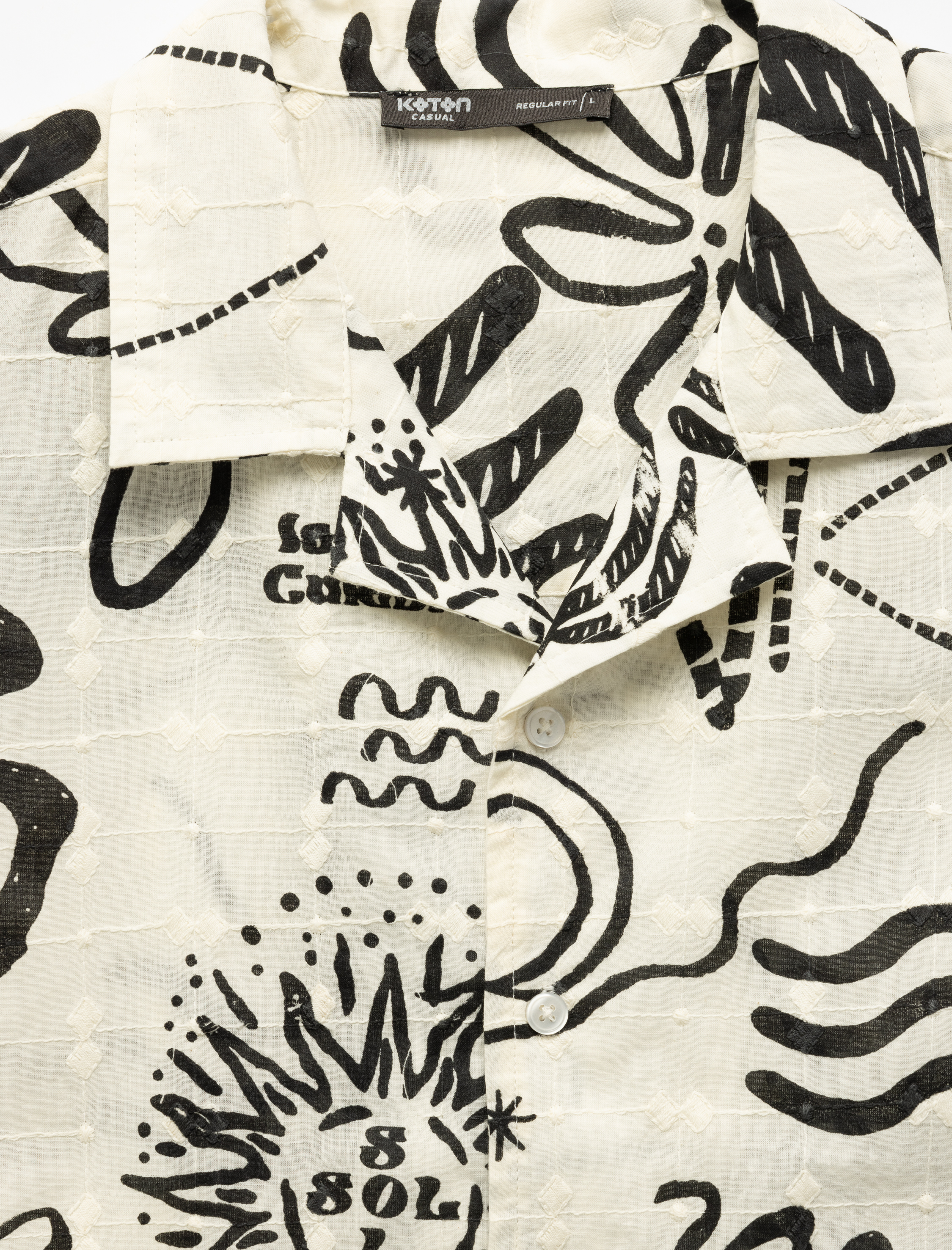   Kısa Kollu Pamuklu Nakışlı Desenli Gömlek